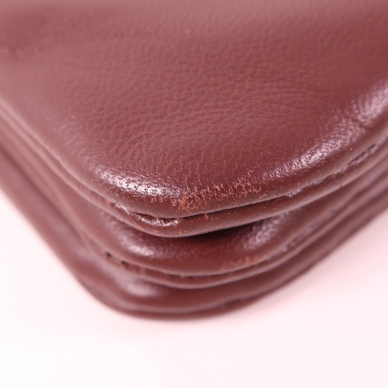 CELINE GHW Trio Shoulder Bag Lambskin Leather Red