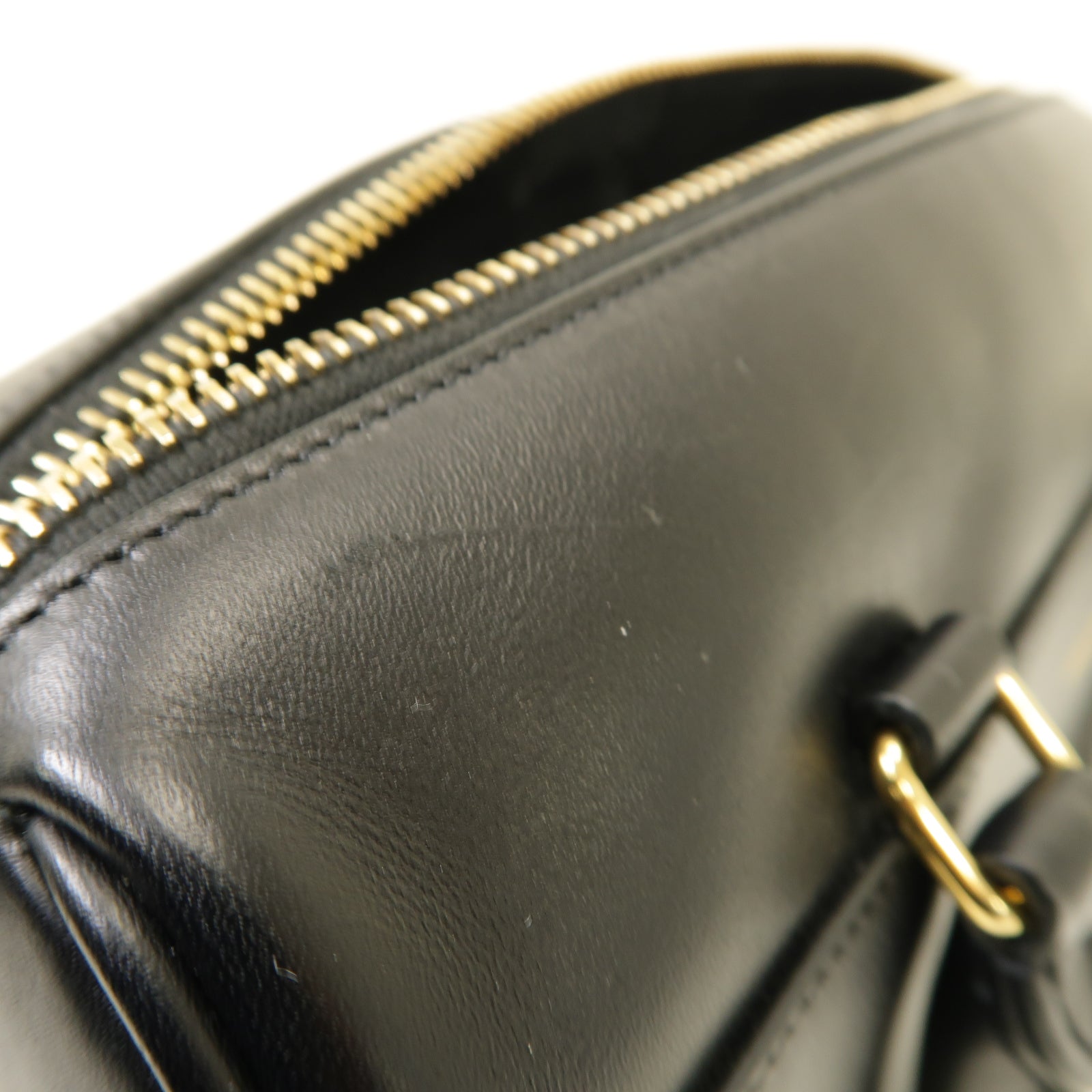 YVES SAINT LAURENT 牛皮皮革 2 Way Bag 金扣手挽肩背兩用袋黑色