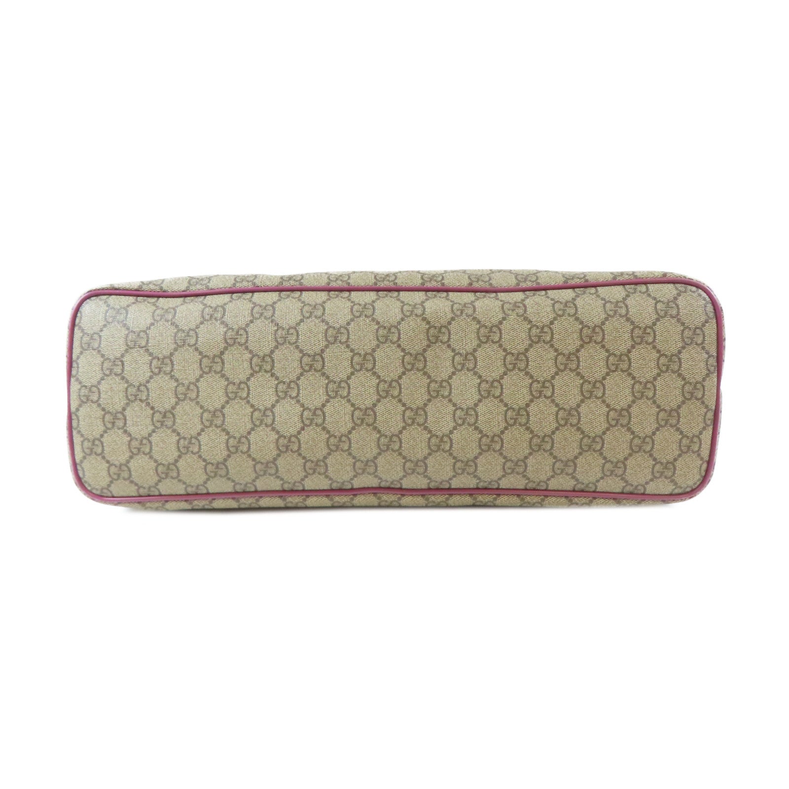 GUCCI 塗層帆布2 Way Shoulder Bag金扣手挽肩背兩用袋啡色/粉紅色