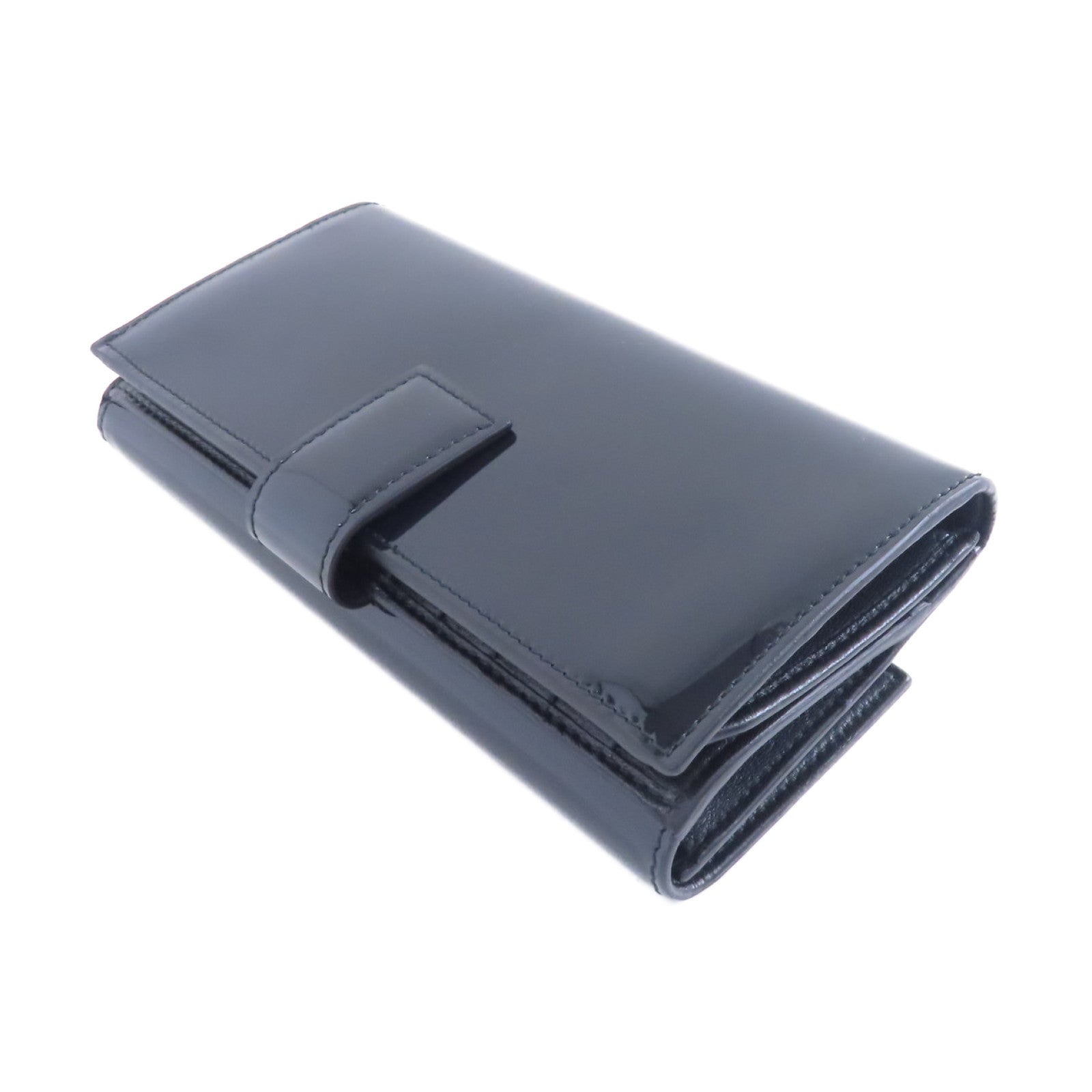 Alexander McQueen 漆皮皮革Skull Long Wallet金扣長錢包黑色