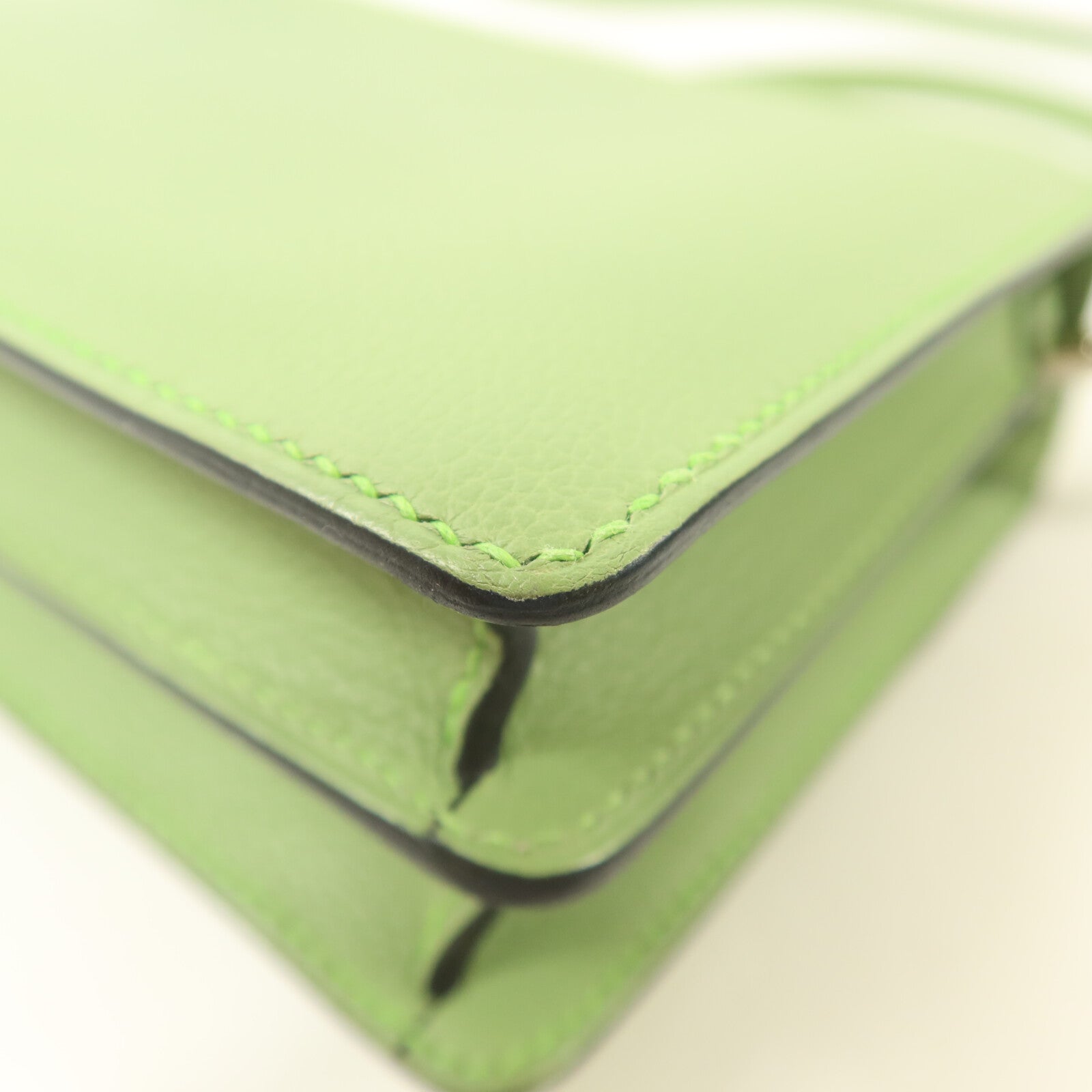 HERMES Evercolor皮革Mini Roulis肩背袋Vert Criguet