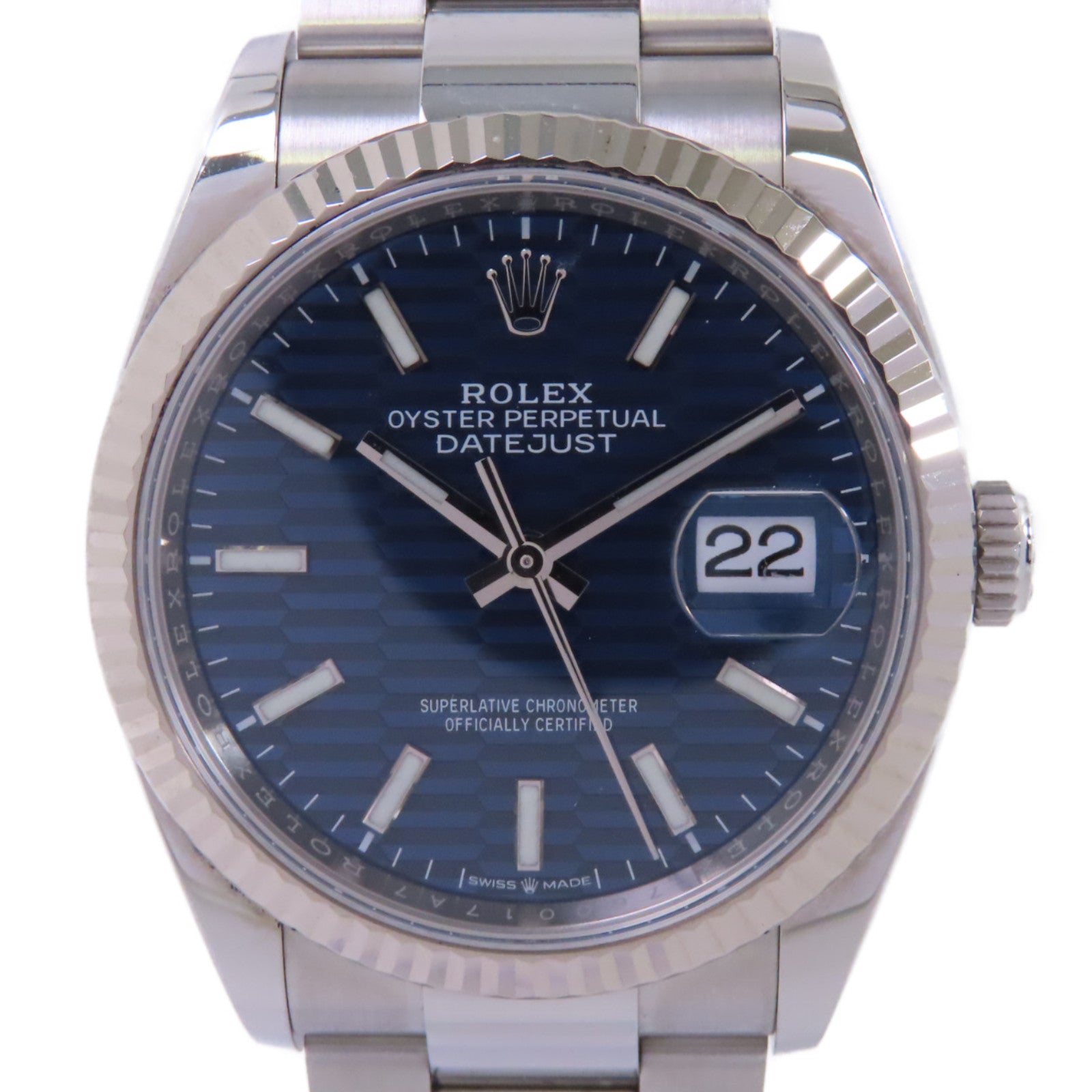 ROLEX Datejust 36 18K白金/不鏽鋼手錶自動機芯藍色