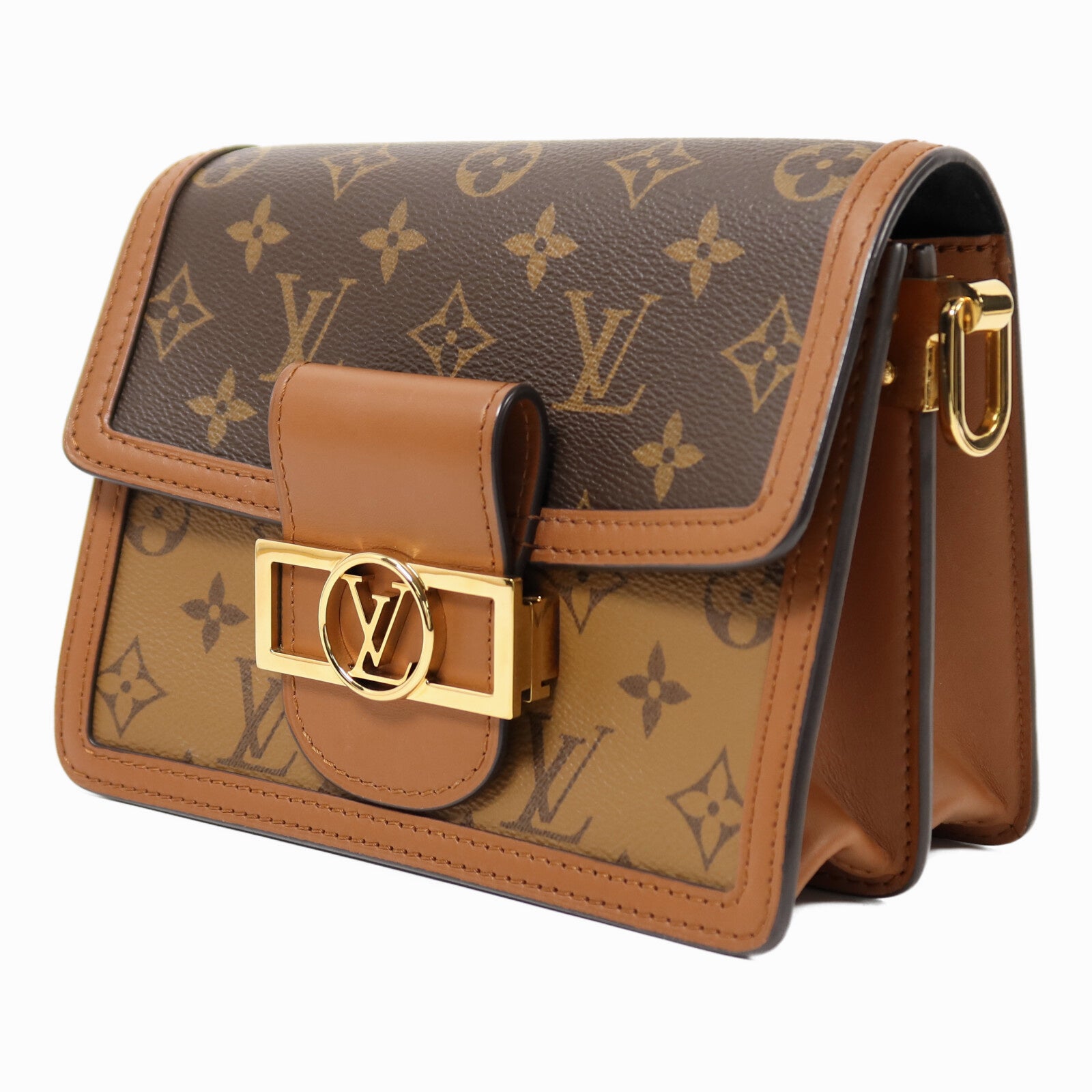 LOUIS VUITTON 【激減優惠】Monogram Reverse Mini Dauphine金扣肩背袋