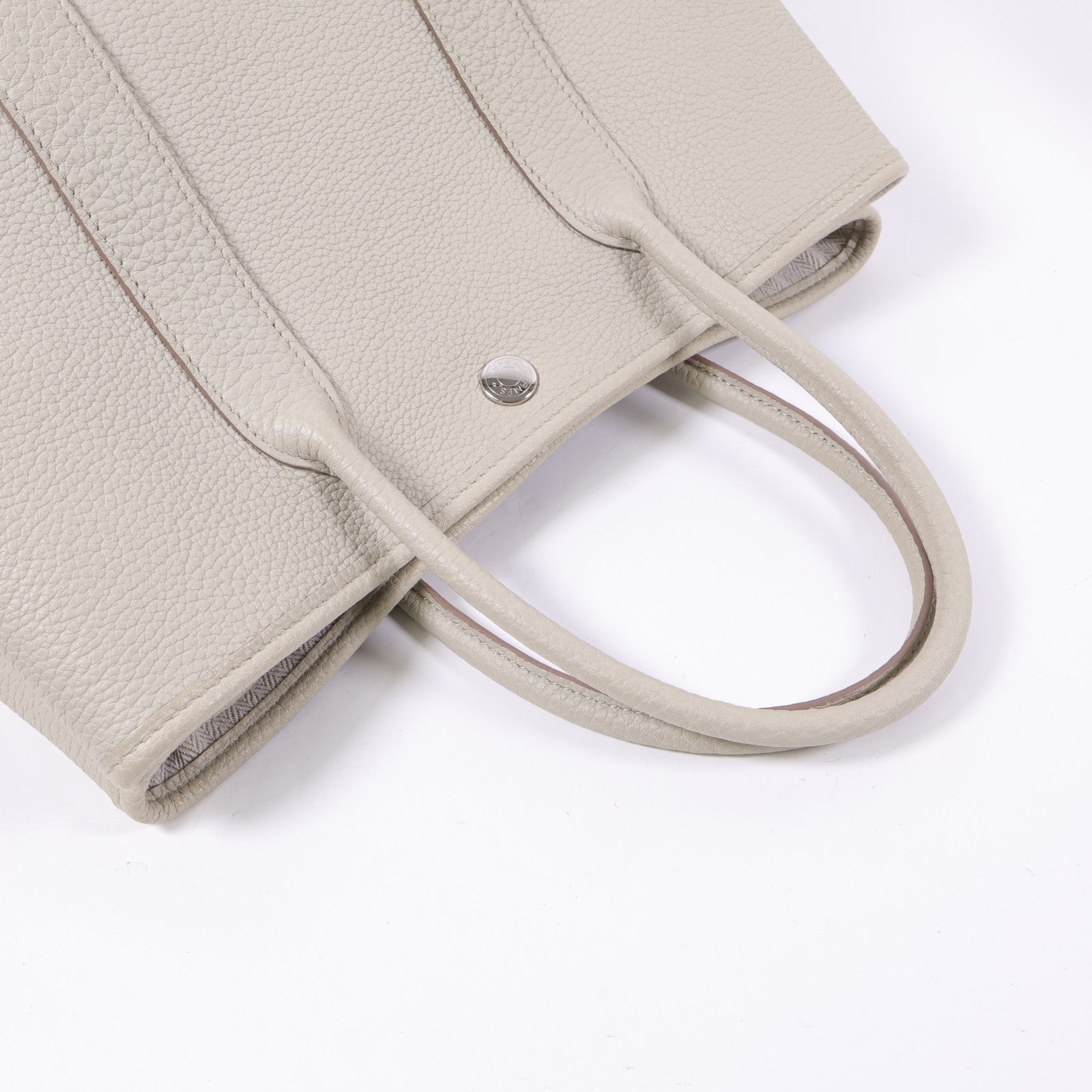 HERMES Negonda皮革Garden Party TPM銀扣手挽袋Beton