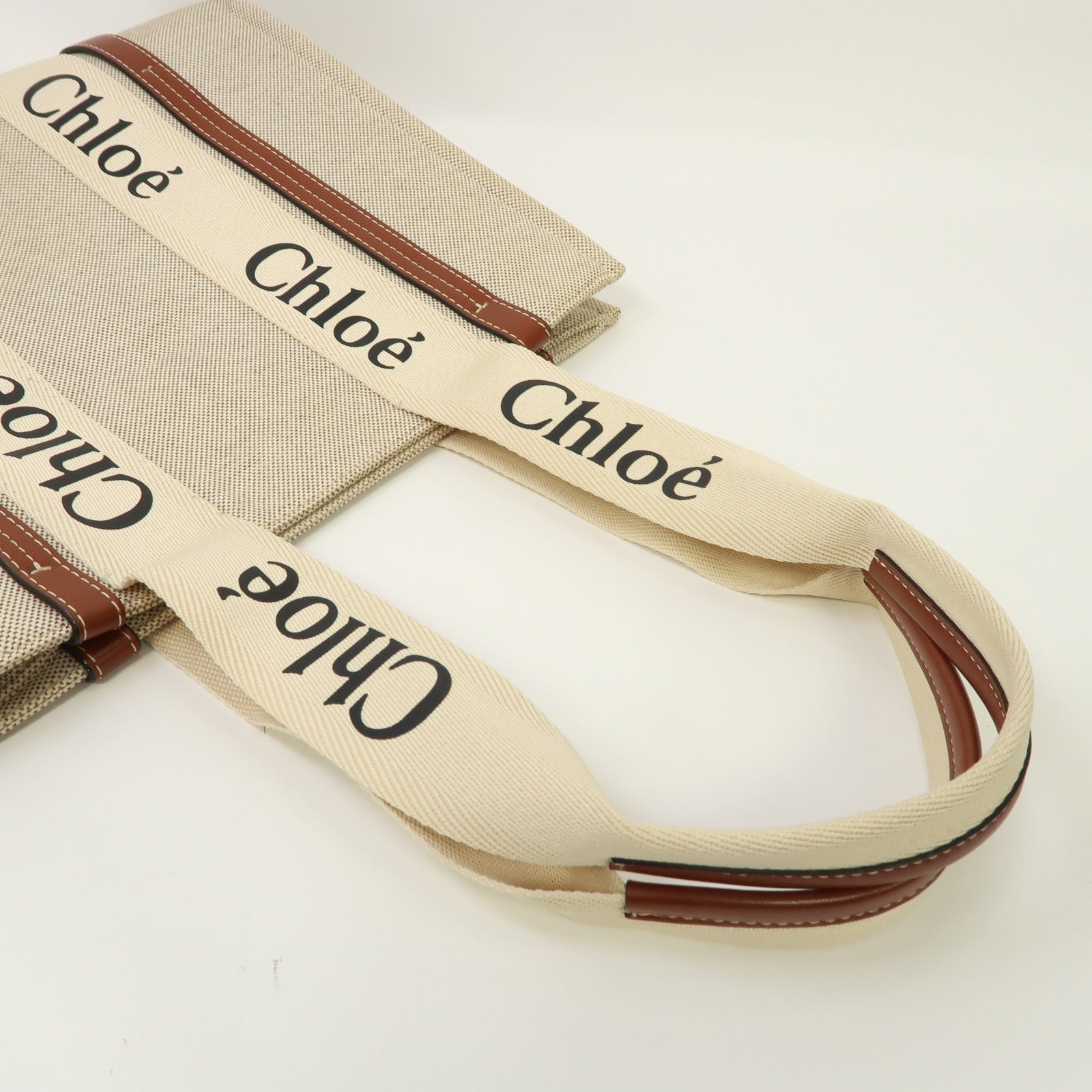 Chloe 帆布Woody Tote Bag手挽袋啡色