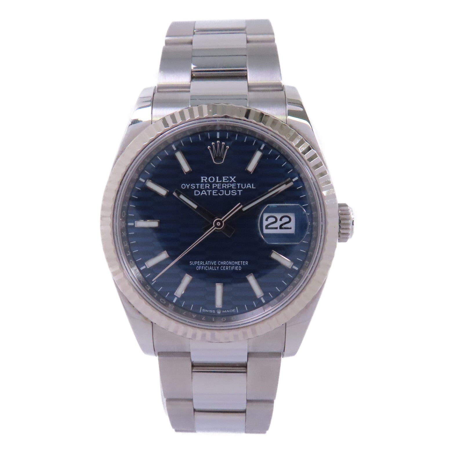 ROLEX Datejust 36 18K白金/不鏽鋼手錶自動機芯藍色