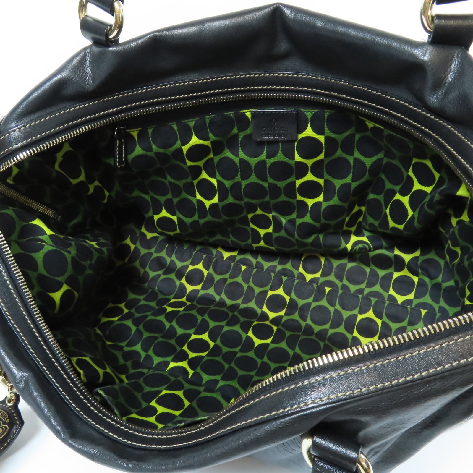 GUCCI 【激減優惠】牛皮皮革Boston Bag金扣肩背袋黑色