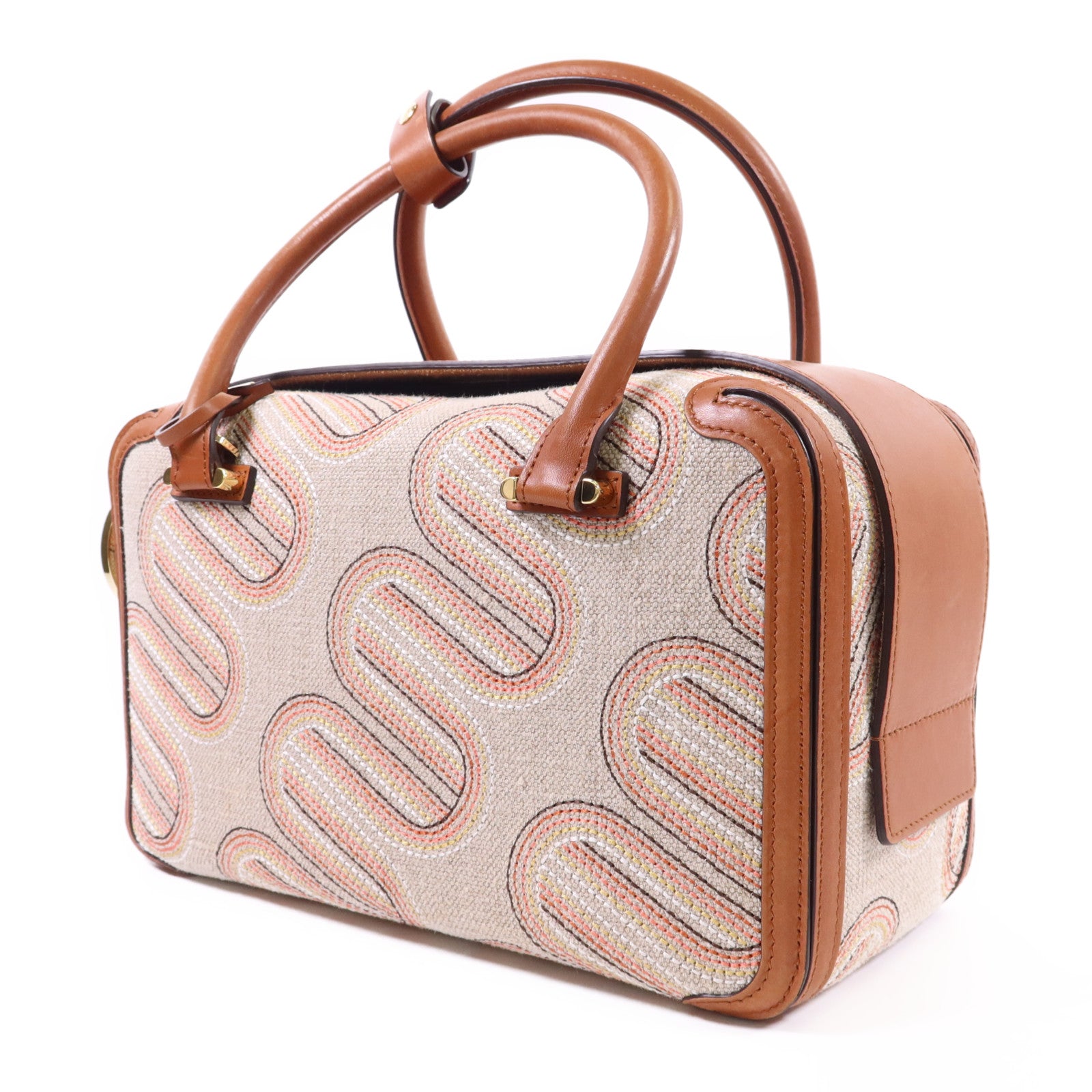 Delvaux 帆布/皮革Cool Box MM金扣手挽肩背兩用袋