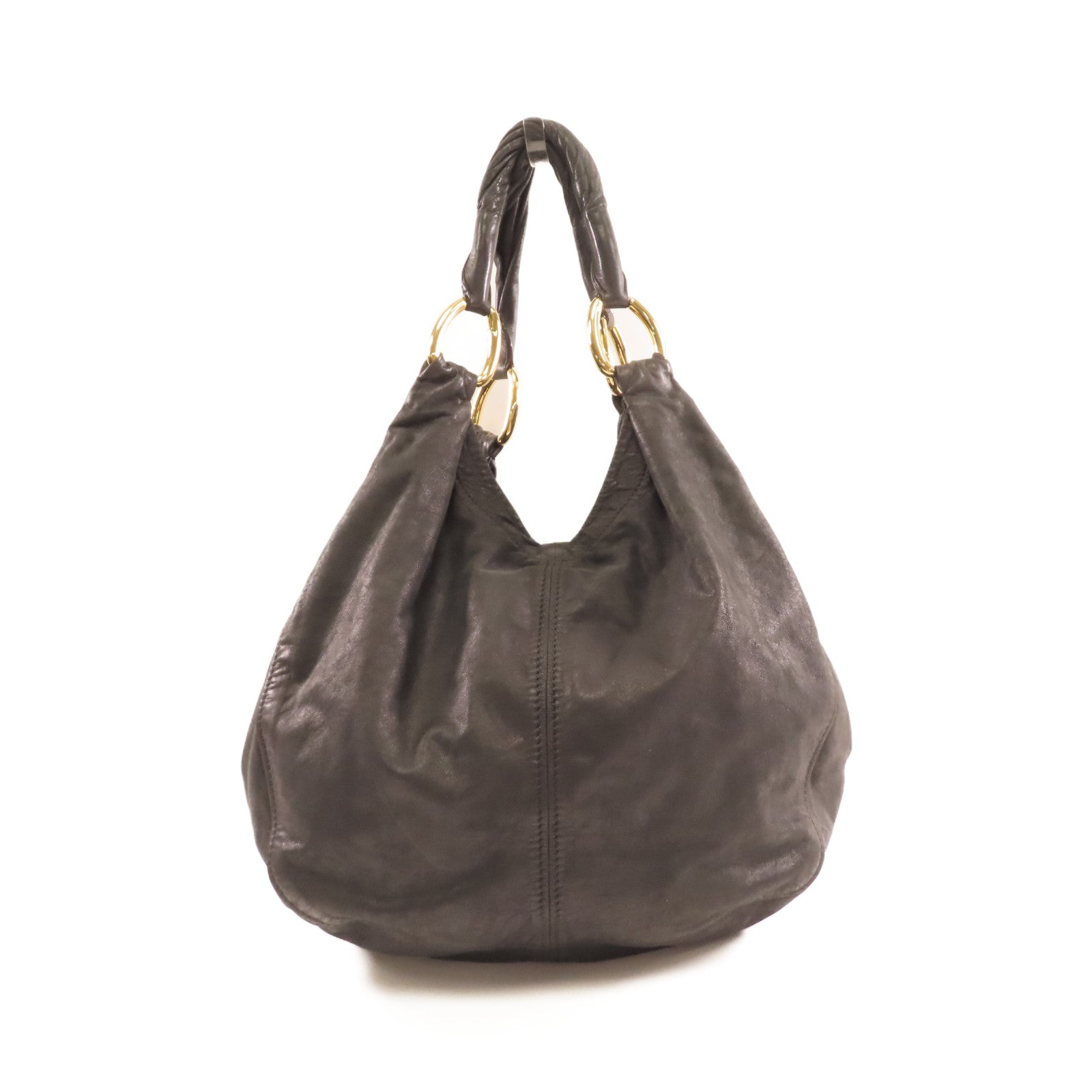 Miu Miu 羊皮皮革Hand Bag金扣手挽袋黑色