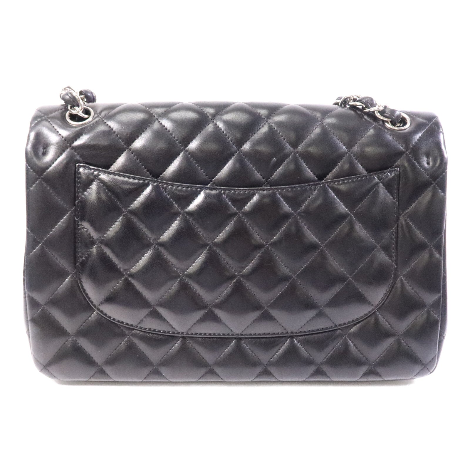 CHANEL 【激減優惠】羊皮皮革Large Classic銀扣鏈帶肩背袋