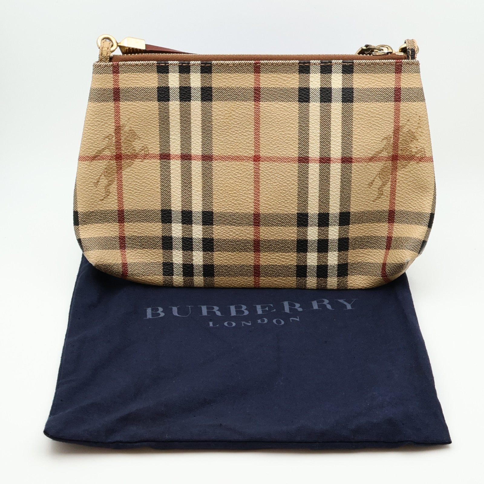 BURBERRY 塗層帆布Shoulder Bag金扣肩背袋
