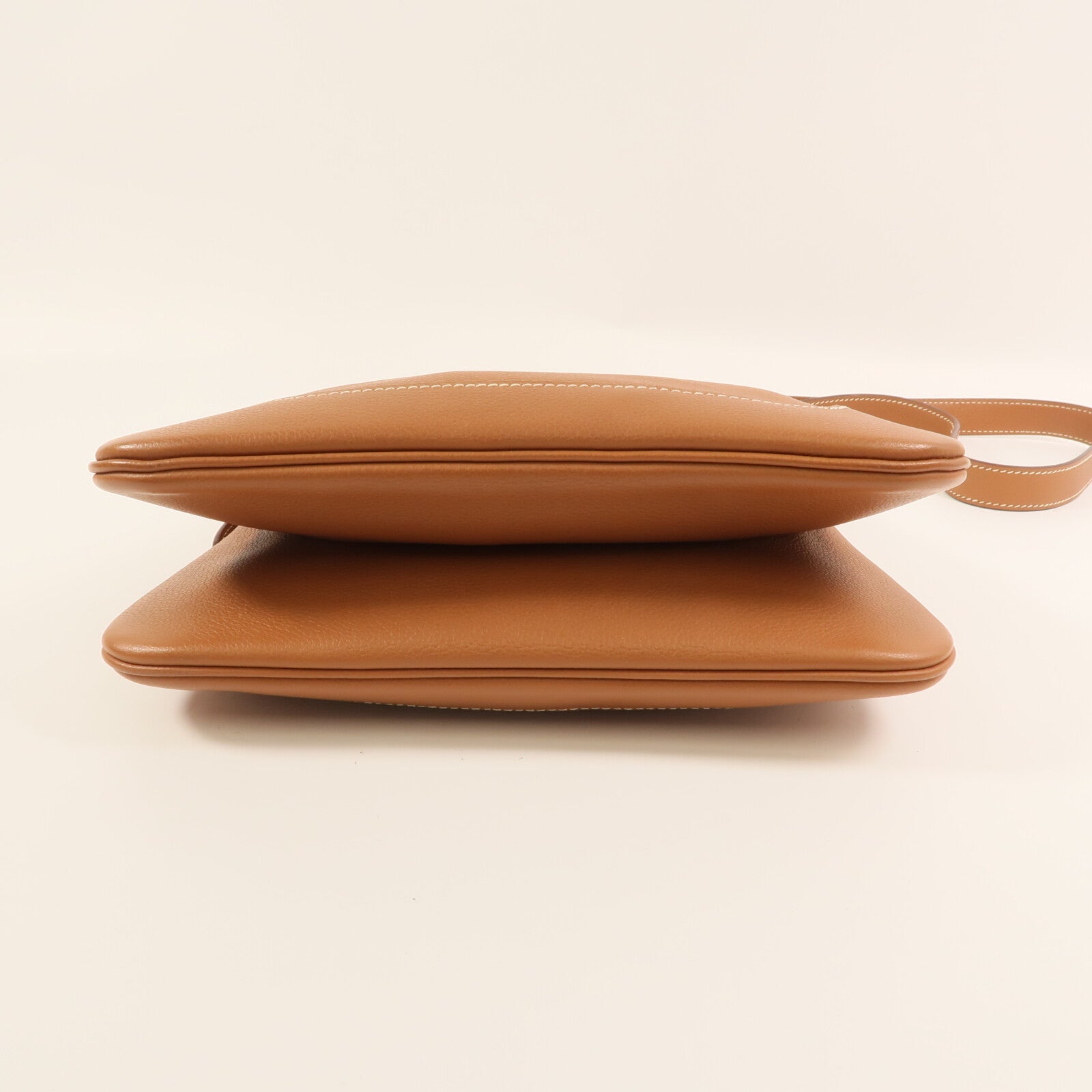 HERMES Evercolor皮革Trim Duo 24金扣肩背袋Gold