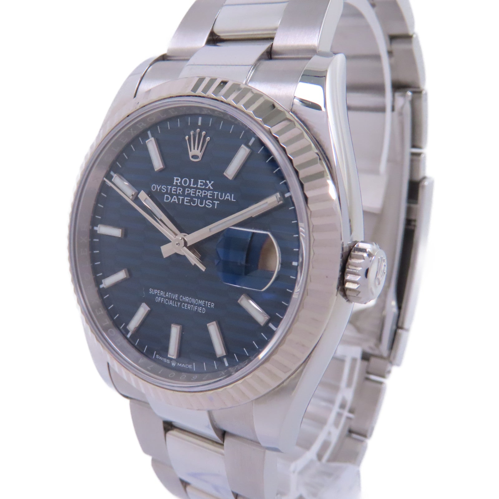 ROLEX Datejust 36 18K白金/不鏽鋼手錶自動機芯藍色