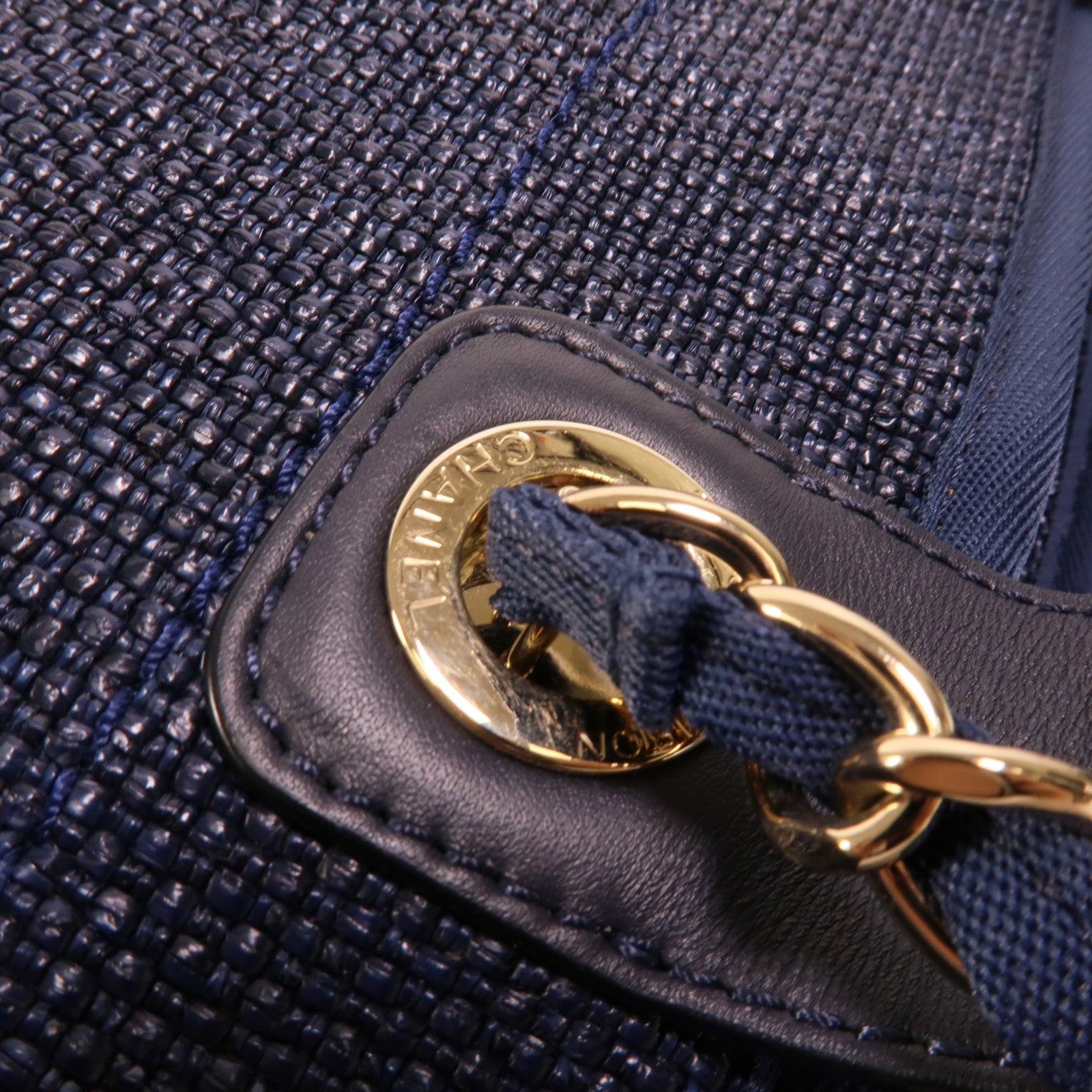 CHANEL Raffia/帆布Deauville Tote Bag手挽肩背兩用袋