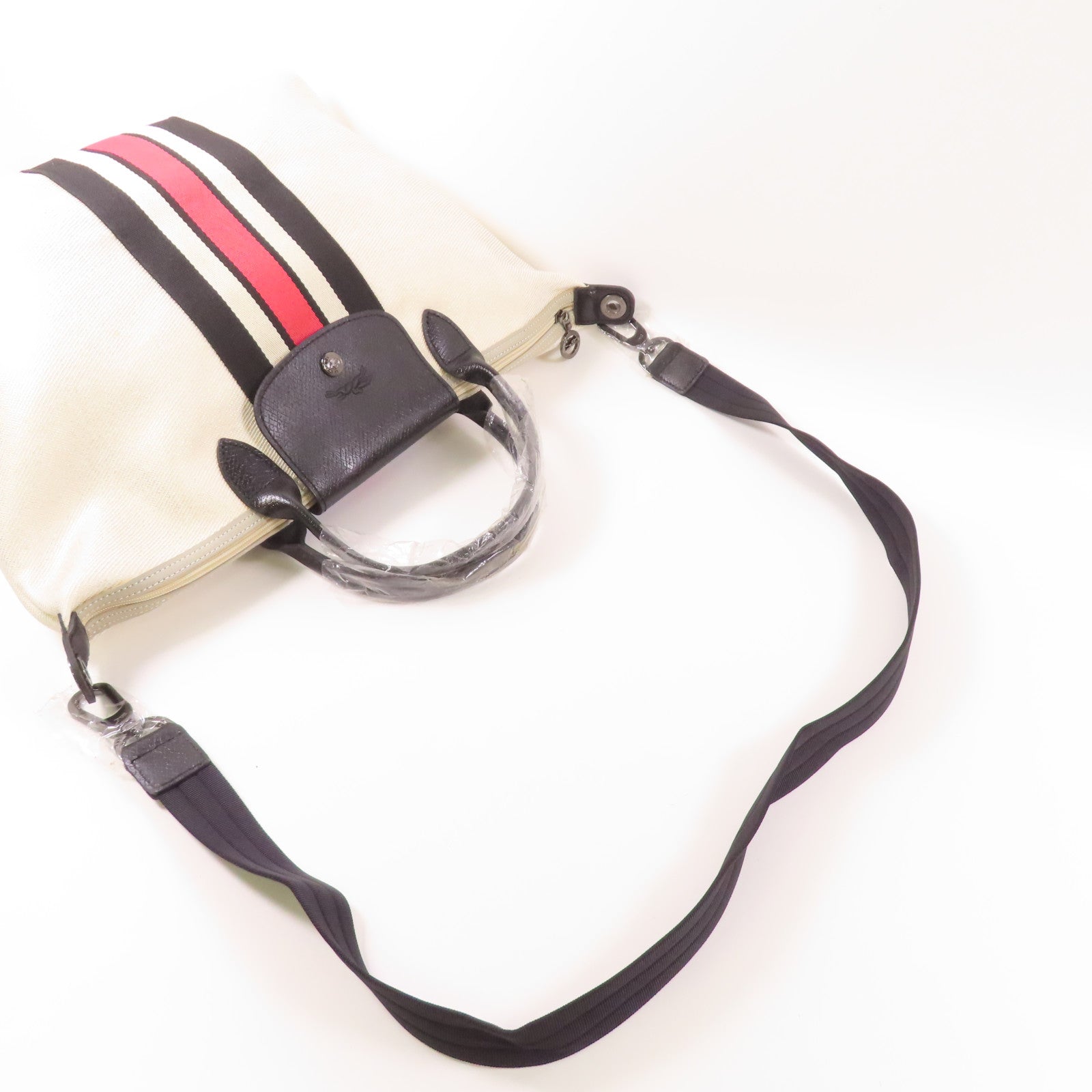 Longchamp 帆布/皮革Tote Bag手挽肩背兩用袋