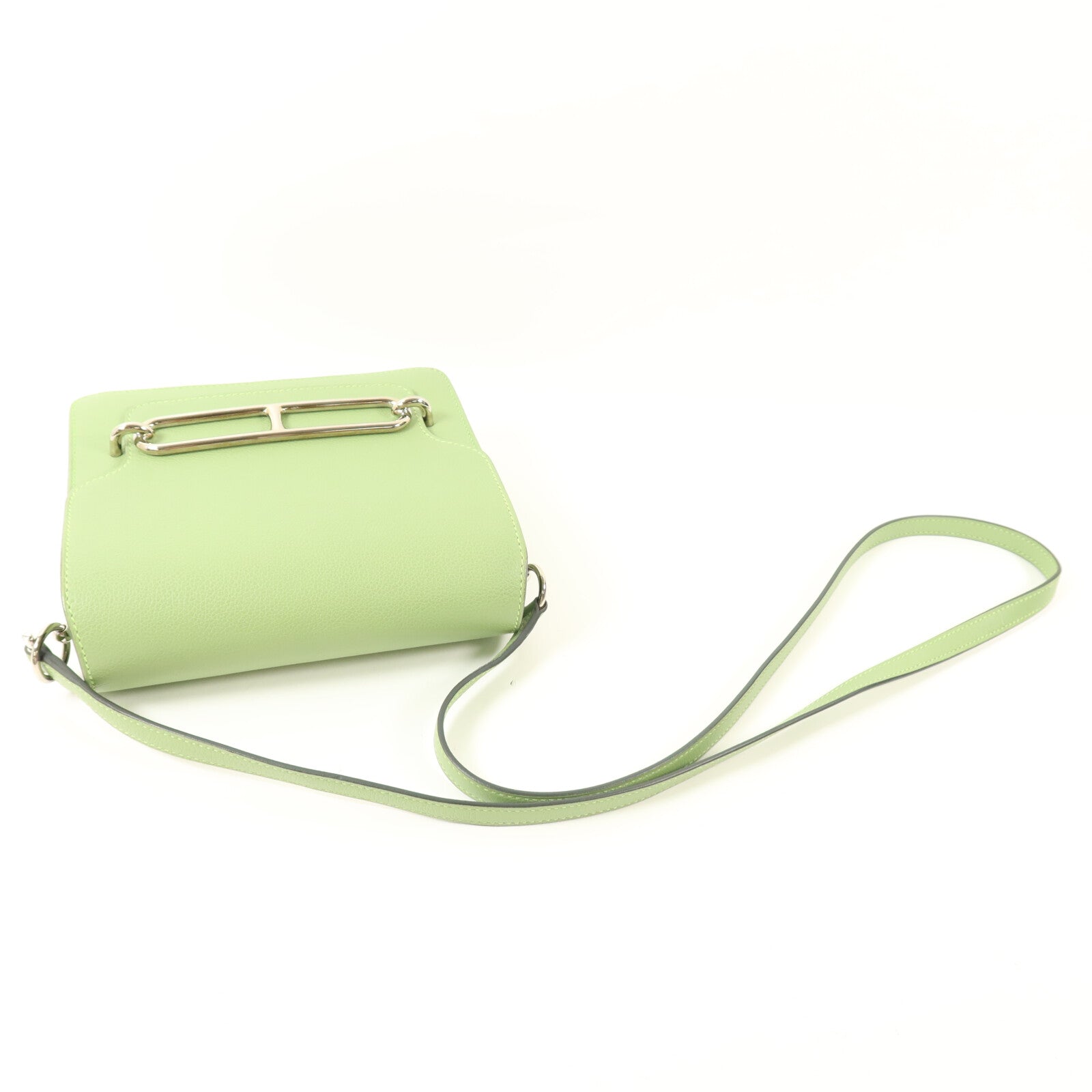 HERMES Evercolor皮革Mini Roulis肩背袋Vert Criguet