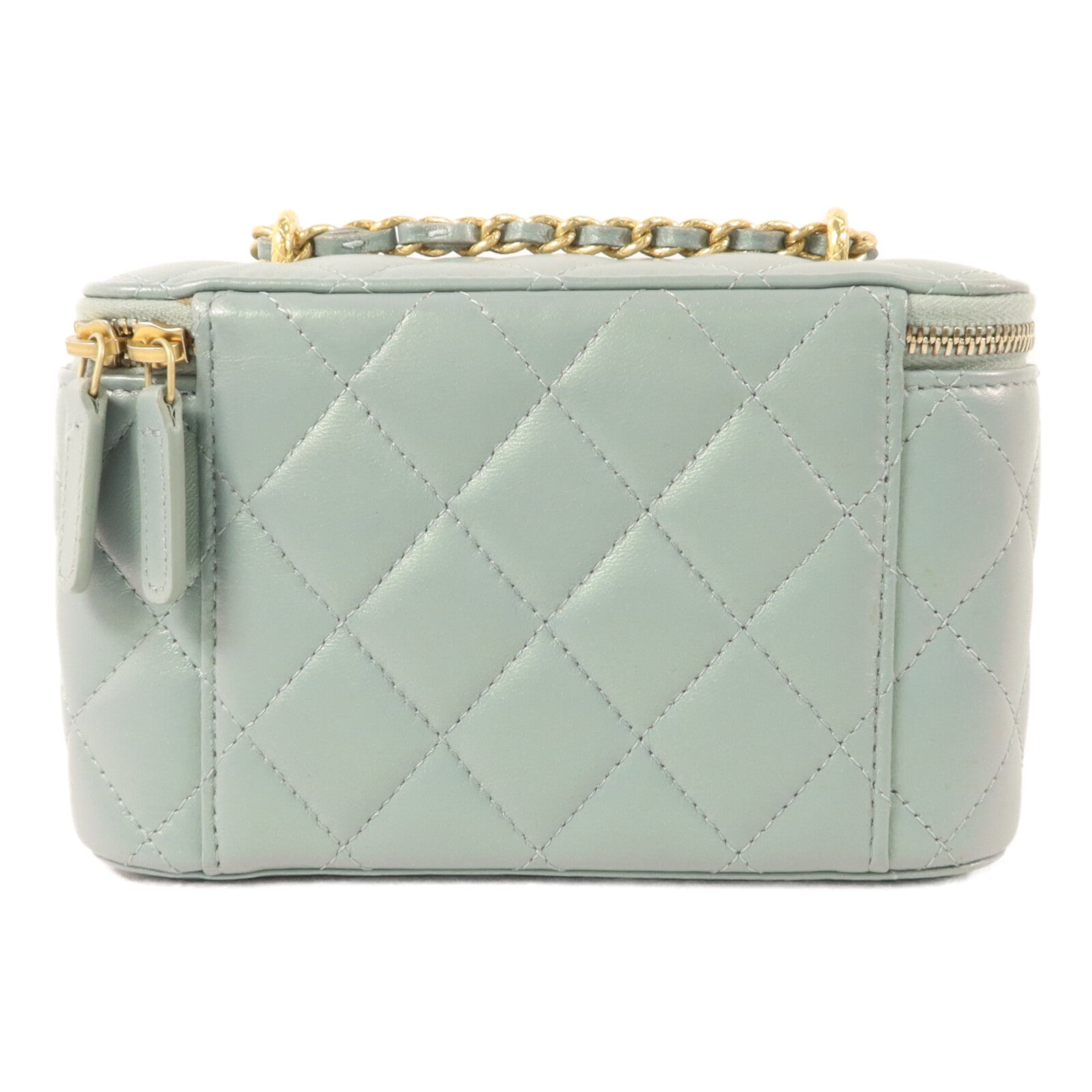 CHANEL 羊皮皮革25C Top Handle Vanity Case鏈帶肩背袋