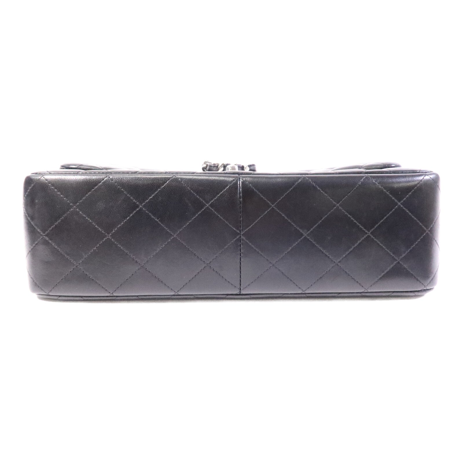 CHANEL 羊皮皮革Large Classic銀扣鏈帶肩背袋