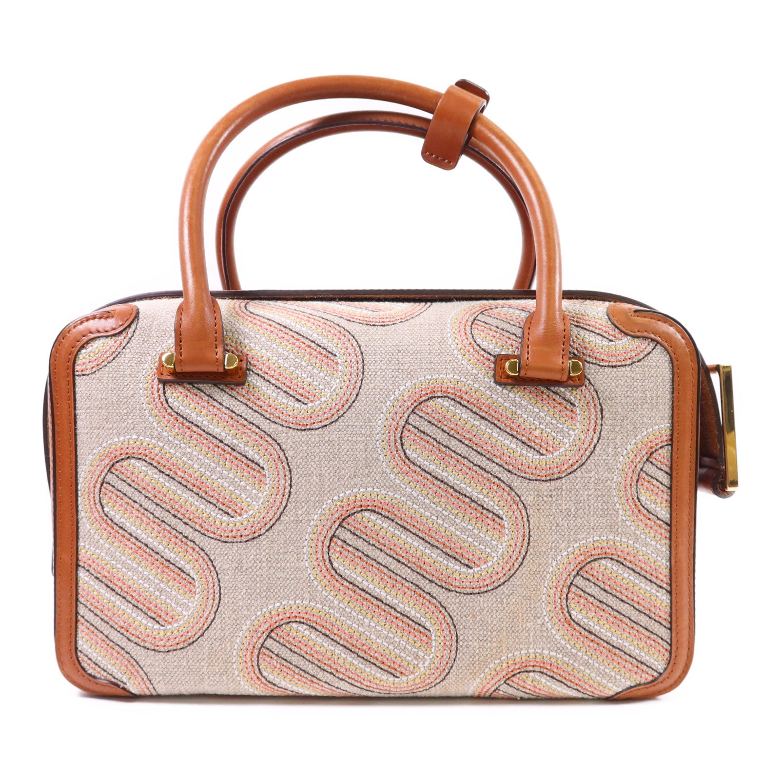 Delvaux 帆布/皮革Cool Box MM金扣手挽肩背兩用袋