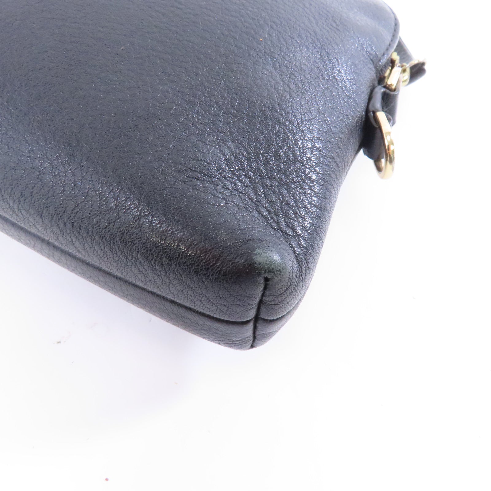 Tory Burch 【激減優惠】牛皮皮革Shoulder Bag金扣肩背袋黑色