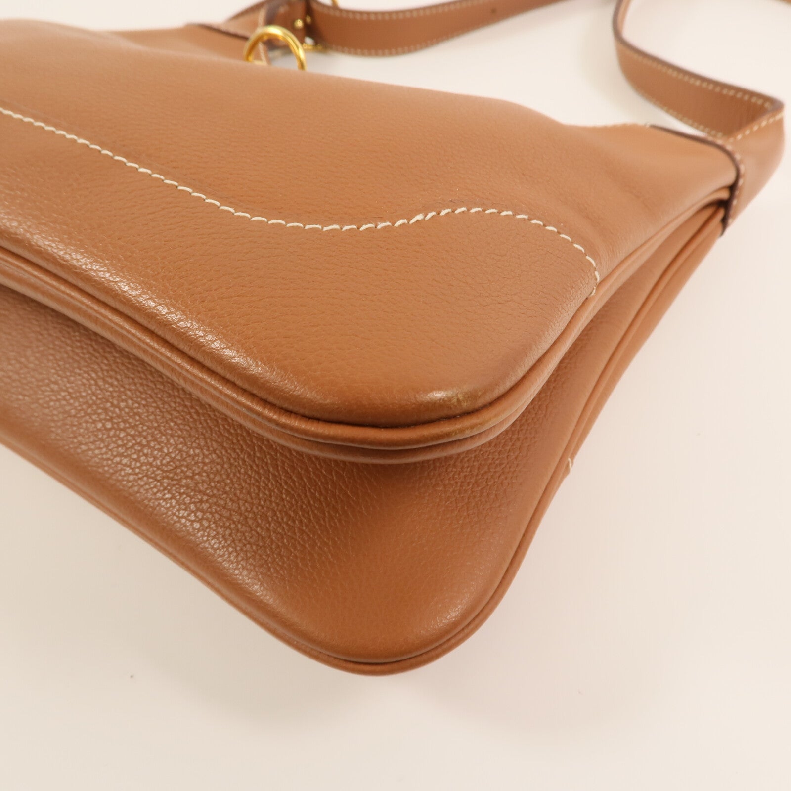 HERMES Evercolor皮革Trim Duo 24金扣肩背袋Gold
