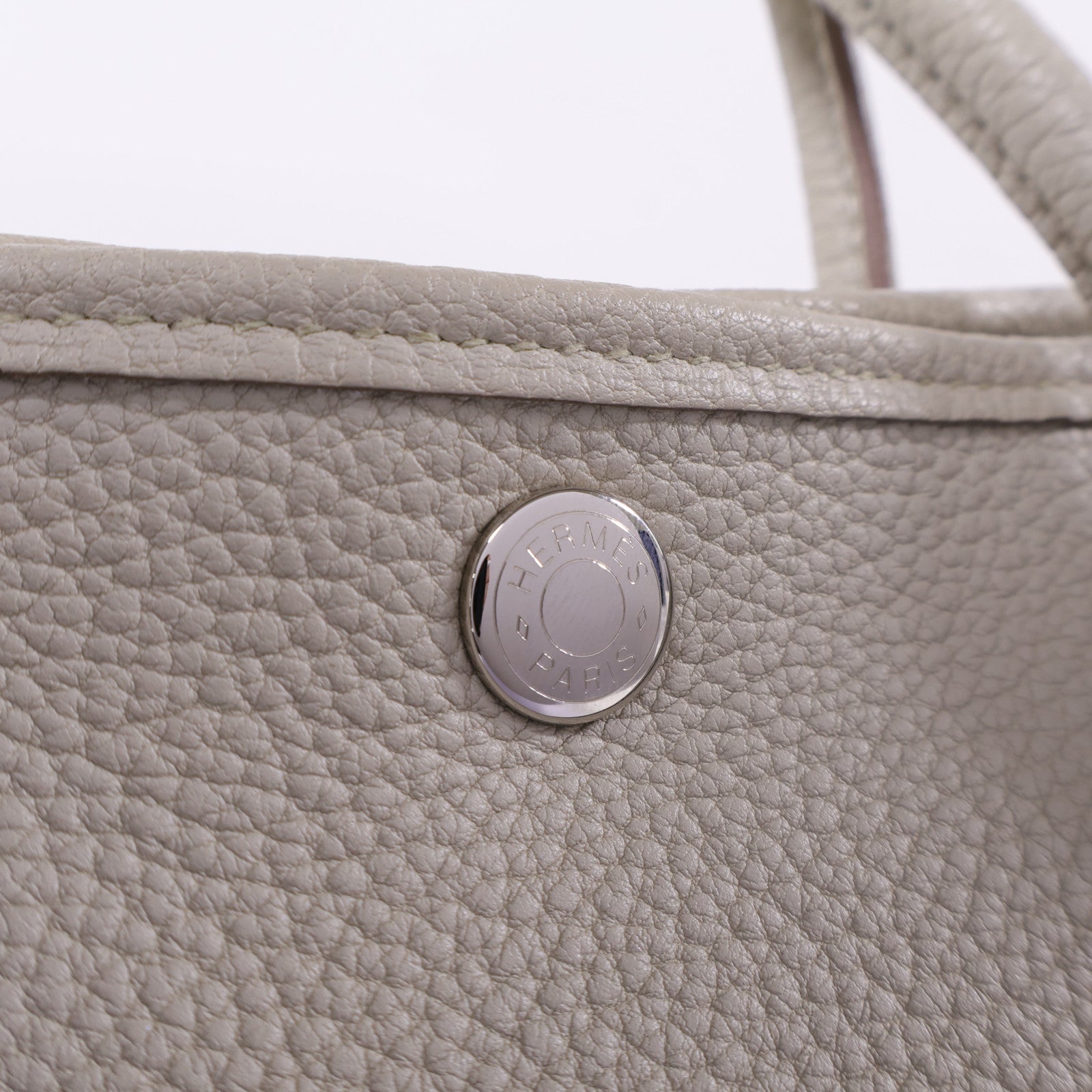 HERMES Negonda皮革Garden Party TPM銀扣手挽袋Beton