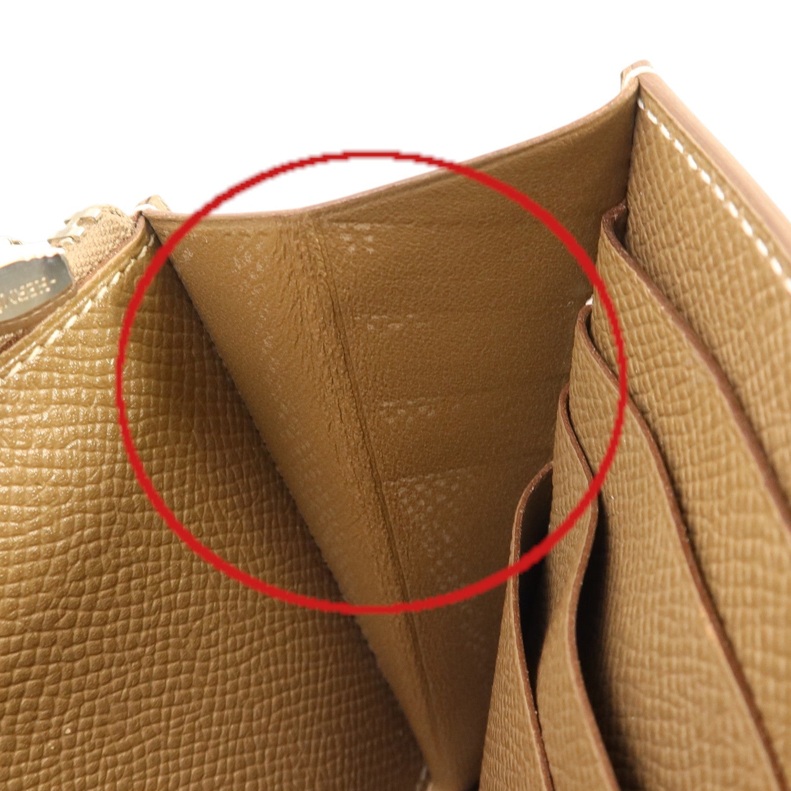 HERMES Epsom皮革Kelly Long Wallet銀扣長錢包Etoupe