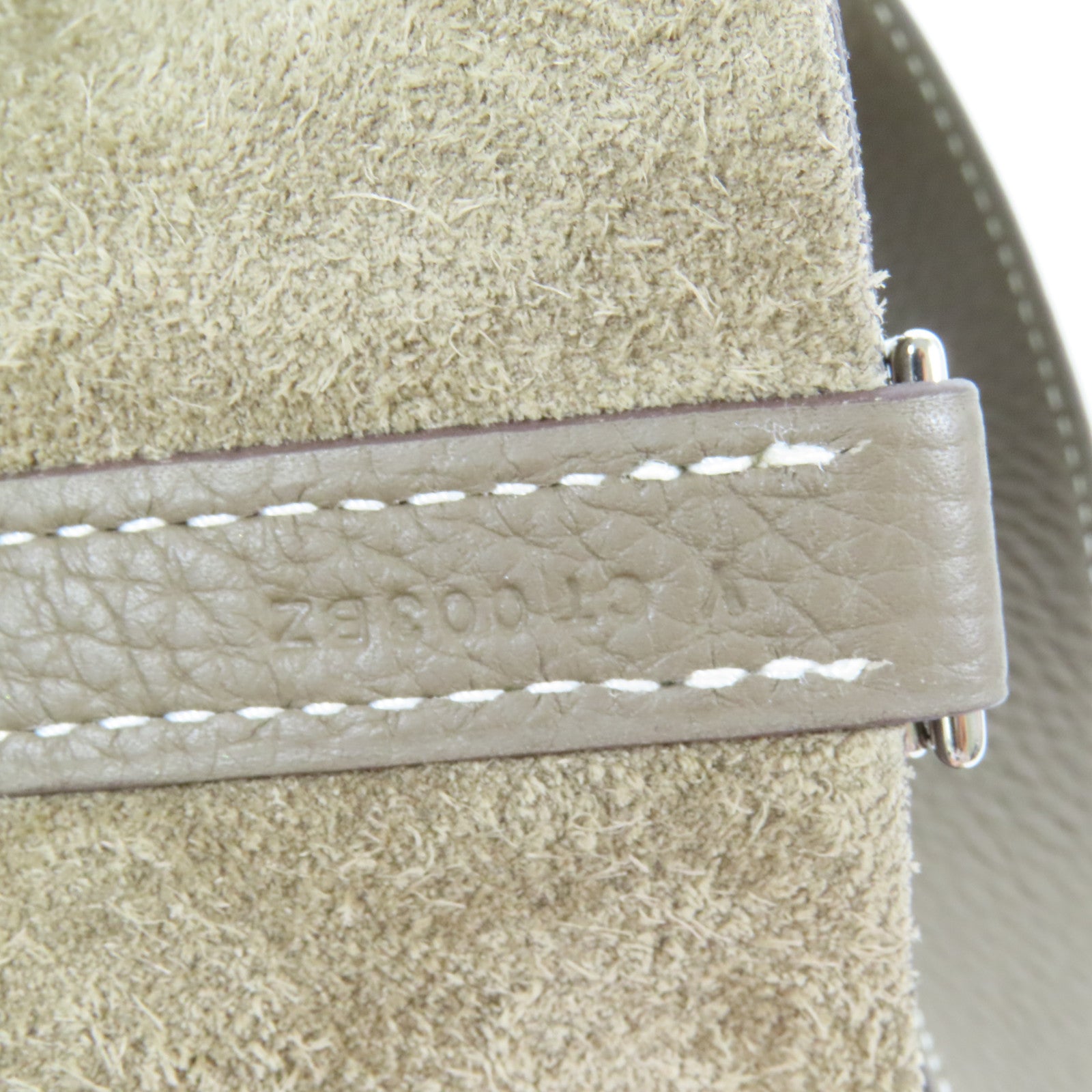 HERMES Clemence皮革Picotin MM銀扣扣手挽袋Etoupe