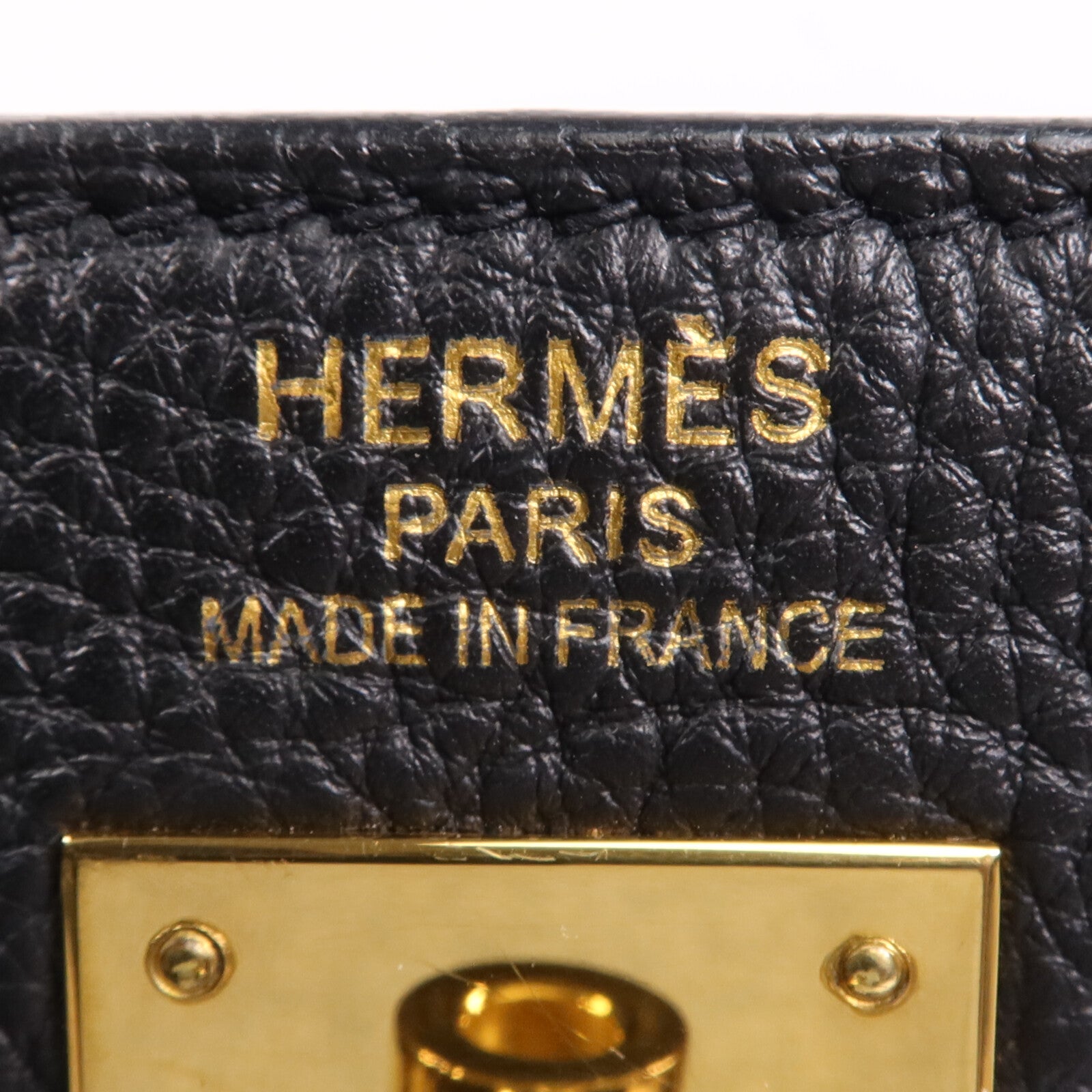 HERMES Togo皮革Kelly40金扣手挽肩背兩用袋Noir