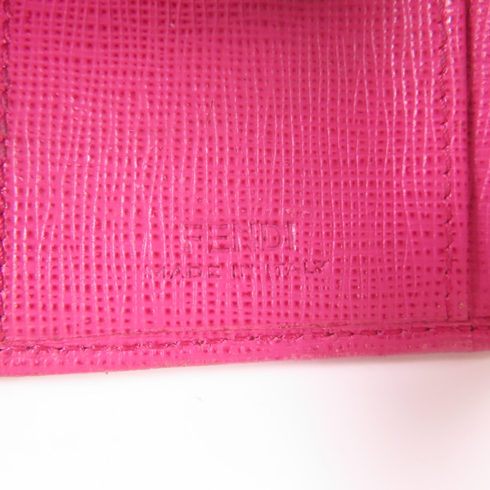 FENDI GHW Key Case 8AP079-CRP Coated Canvas Brown Pink