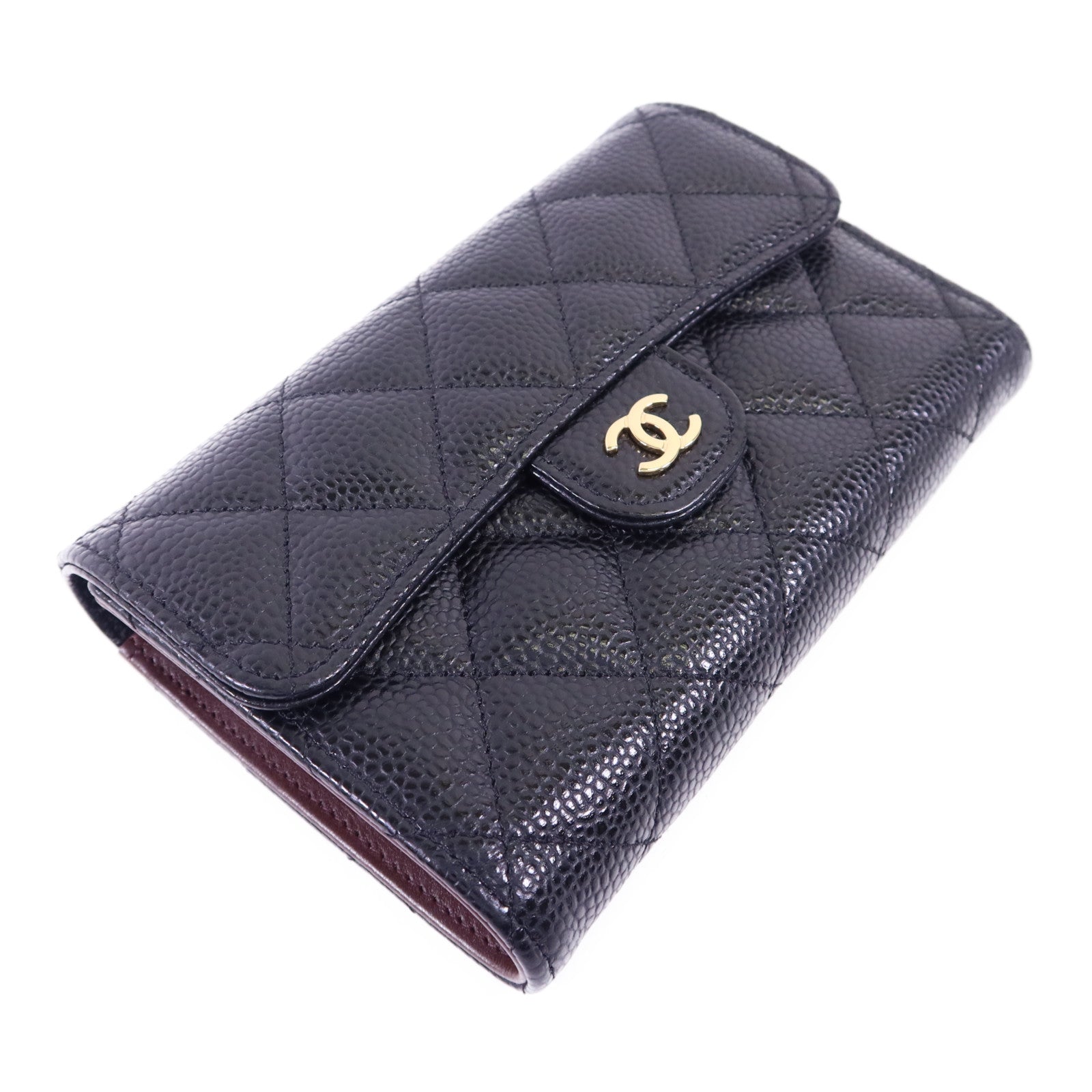 CHANEL 牛皮皮革Wallet金扣錢包