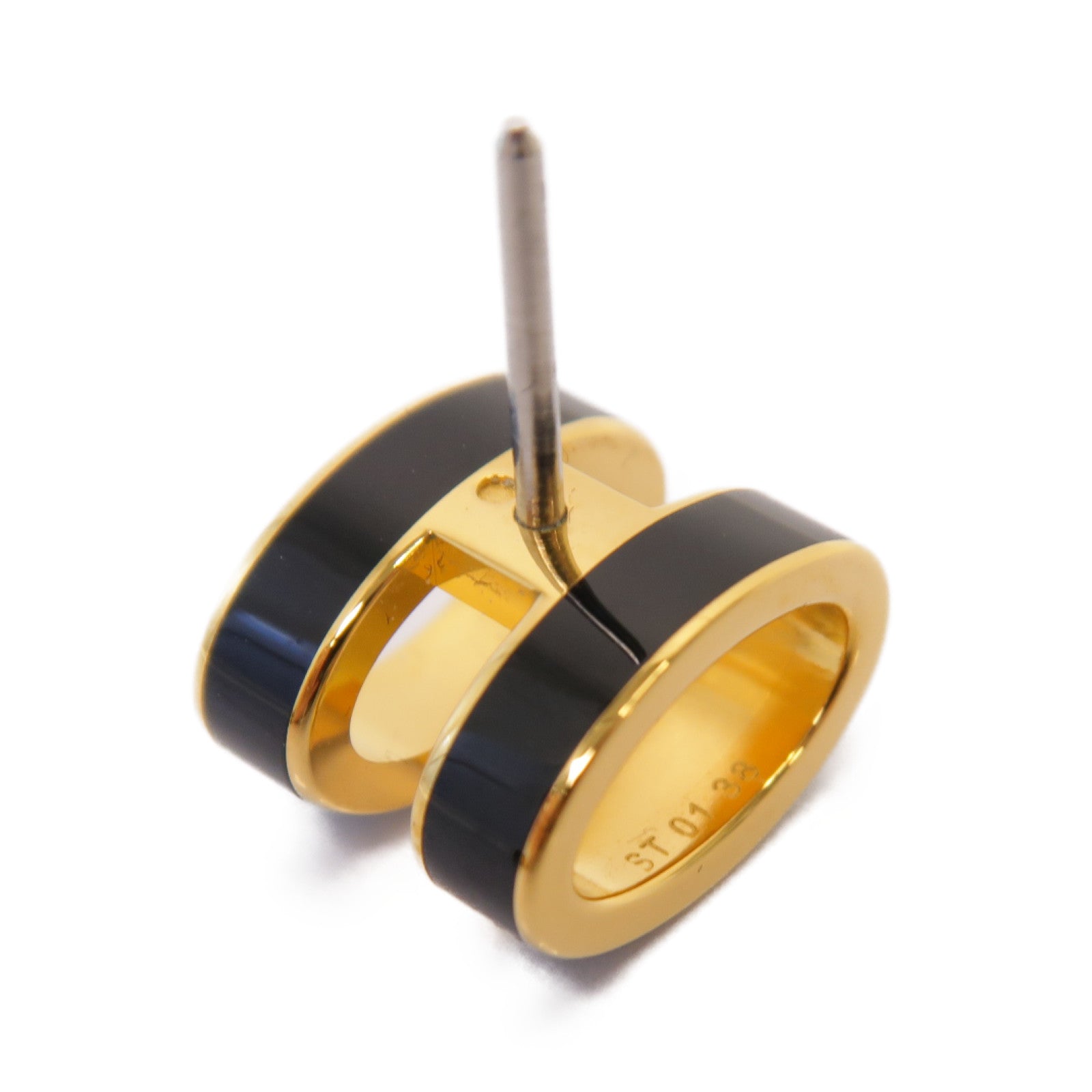 HERMES 金屬Pop H Earrings金扣耳環黑色