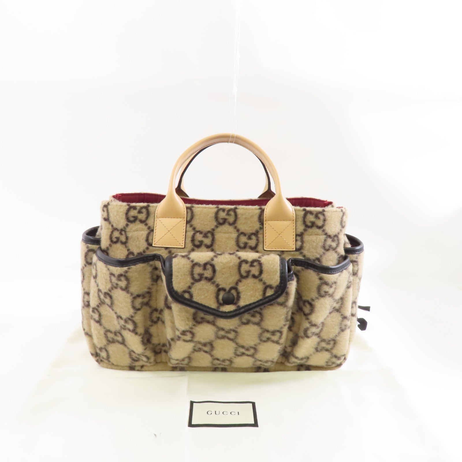 GUCCI 【激減優惠】羊絨Handbag手挽袋米色