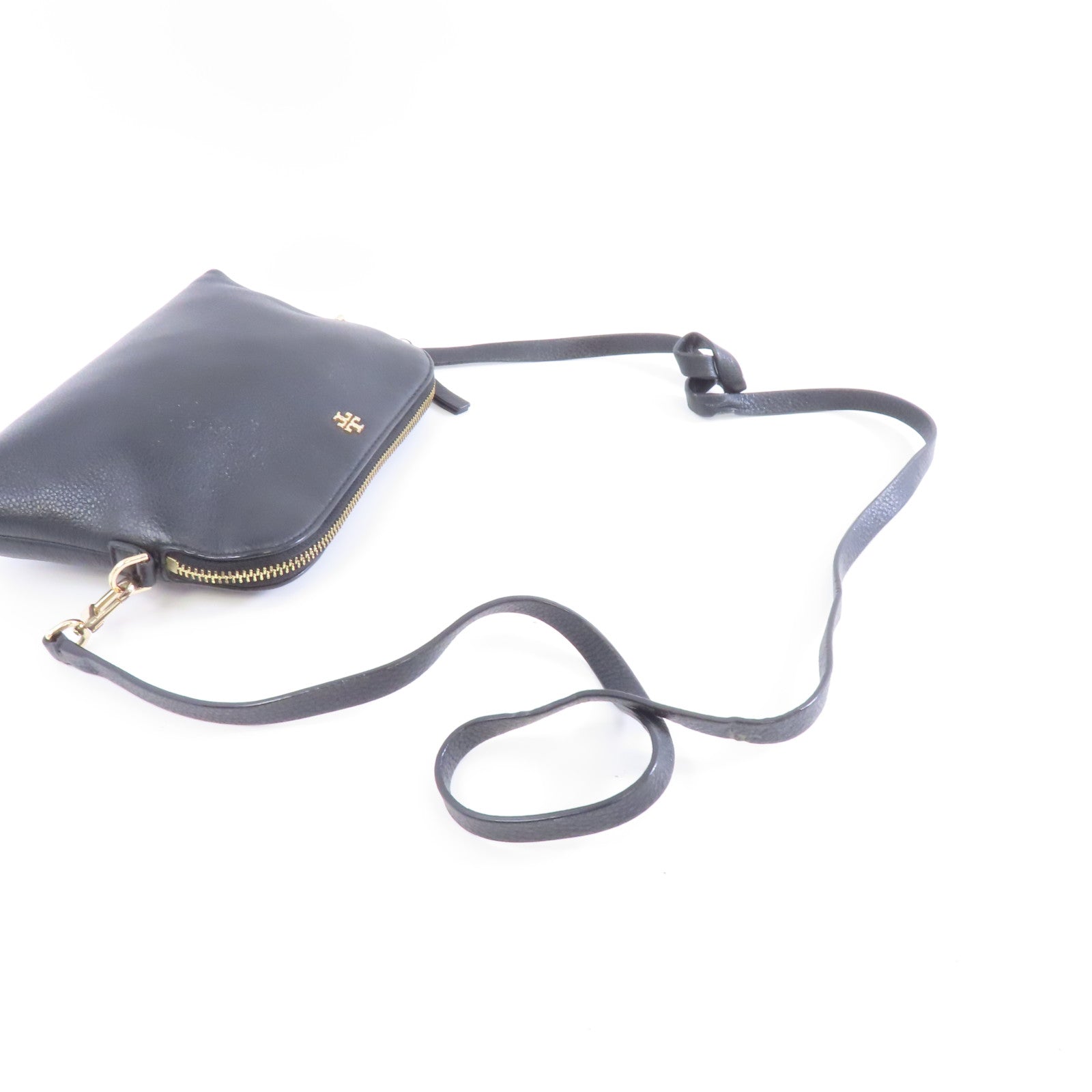 Tory Burch 【激減優惠】牛皮皮革Shoulder Bag金扣肩背袋黑色