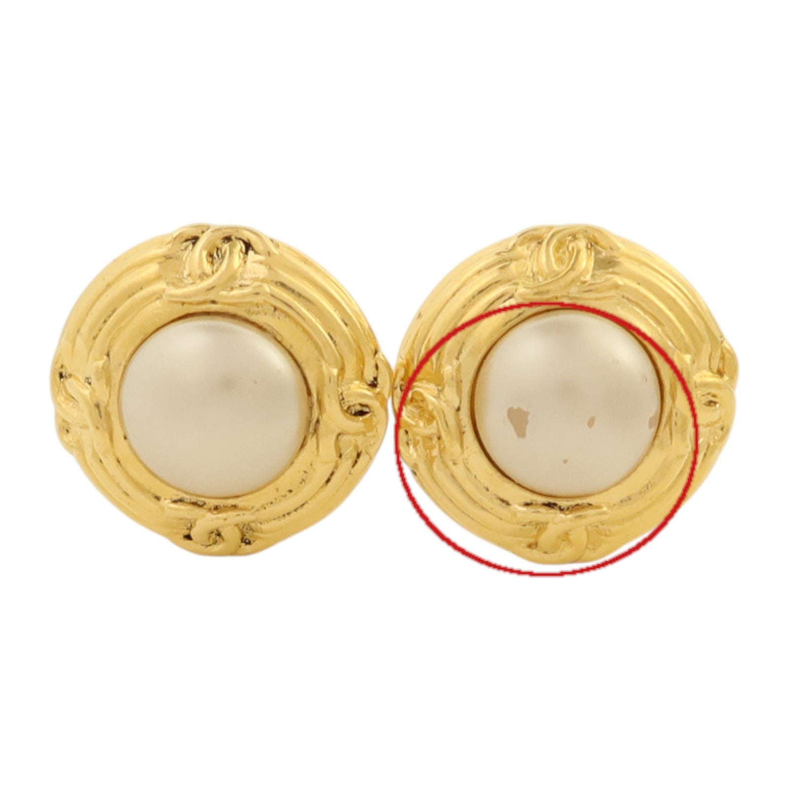 CHANEL 金屬/PVC Vintage Earrings耳環