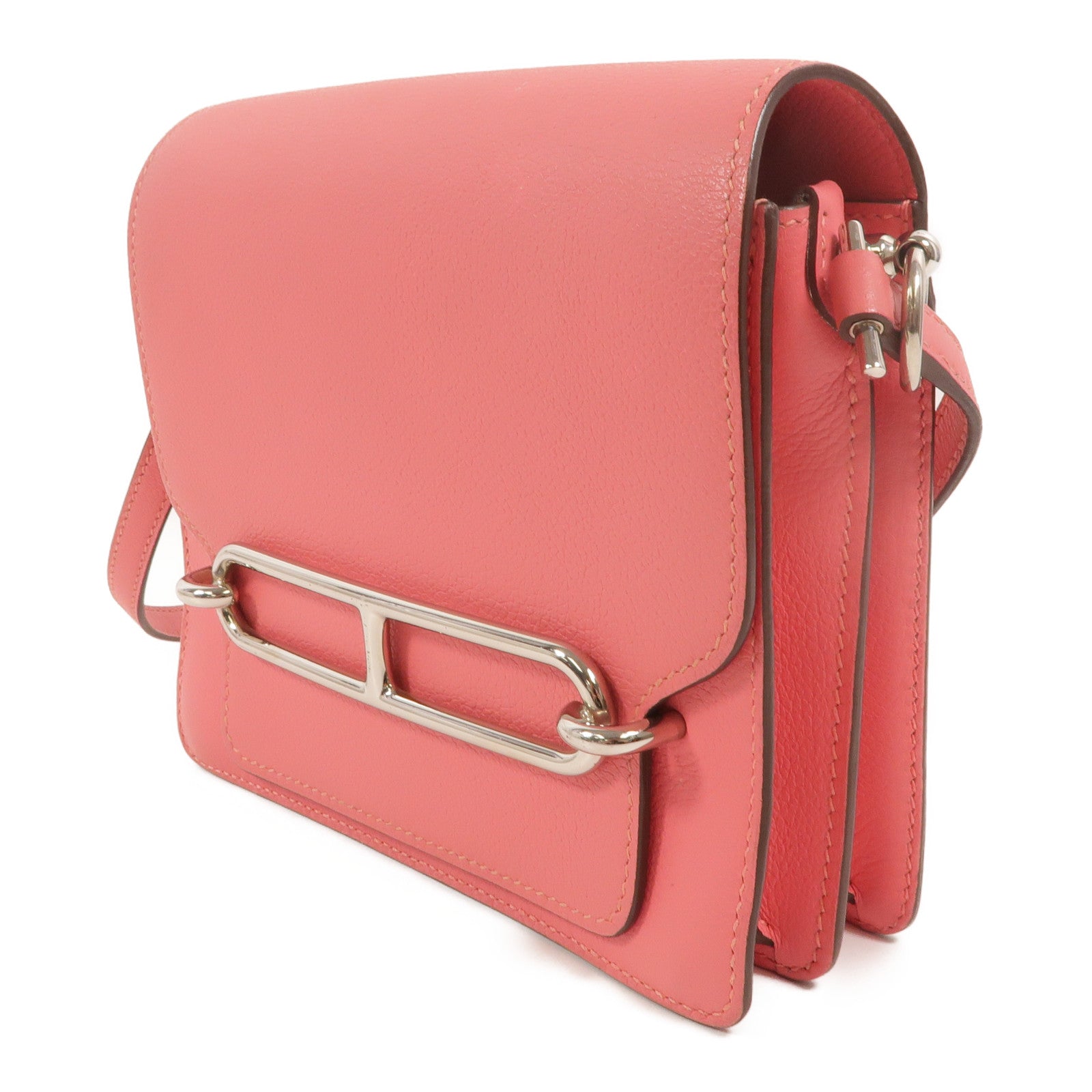 HERMES Evercolor皮革Roulis Mini肩背袋Rose Azalee