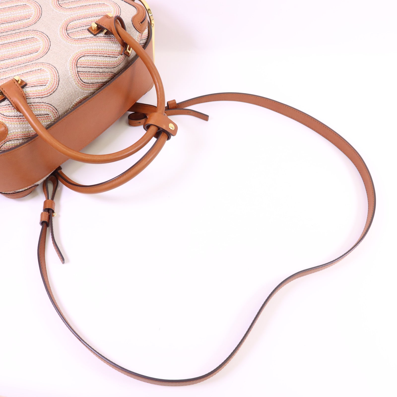 Delvaux 帆布/皮革Cool Box MM金扣手挽肩背兩用袋