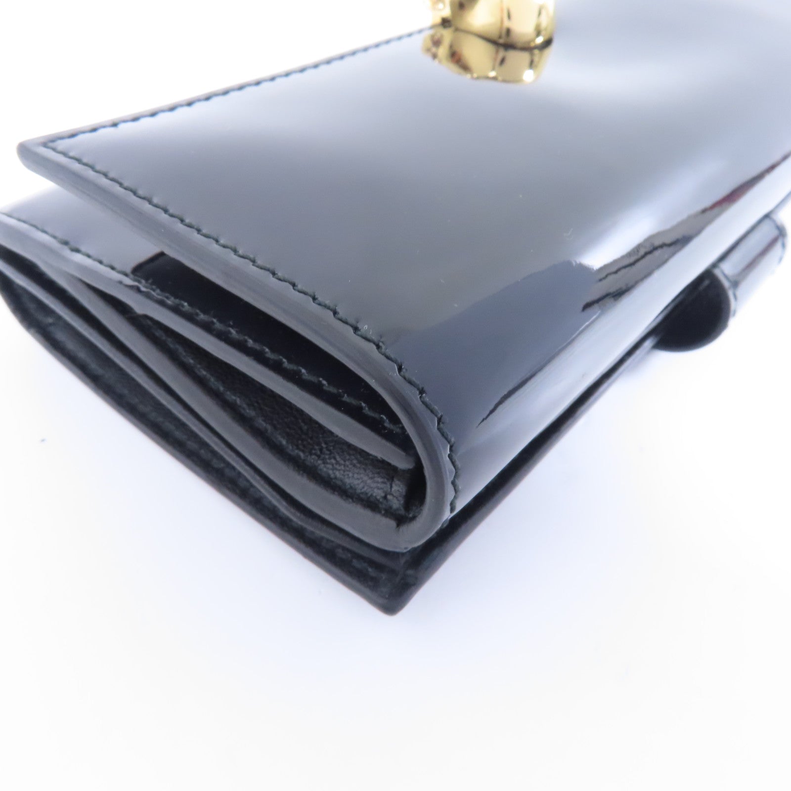 Alexander McQueen 漆皮皮革Skull Long Wallet金扣長錢包黑色