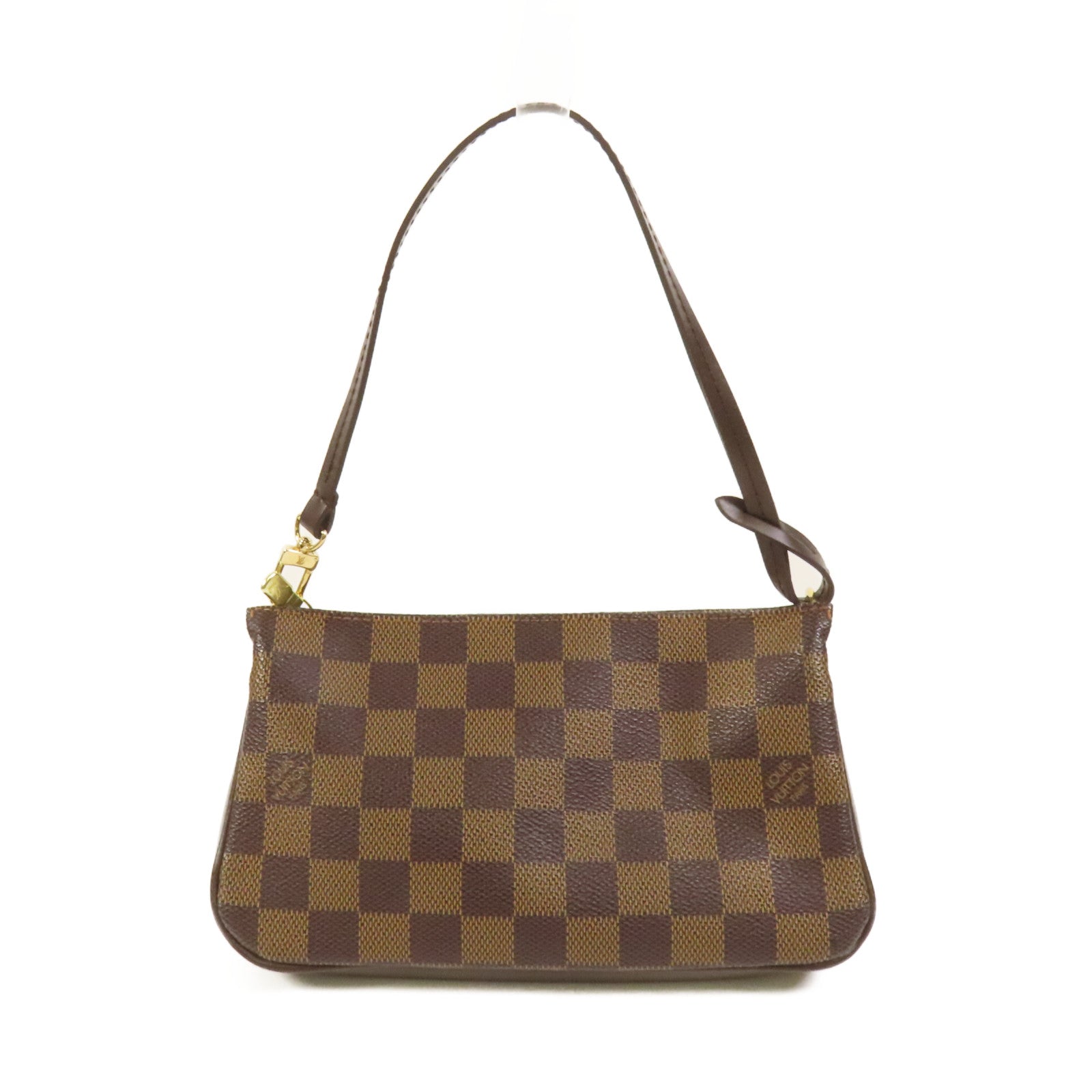 LOUIS VUITTON Damier Pochette Accessories金扣手挽袋