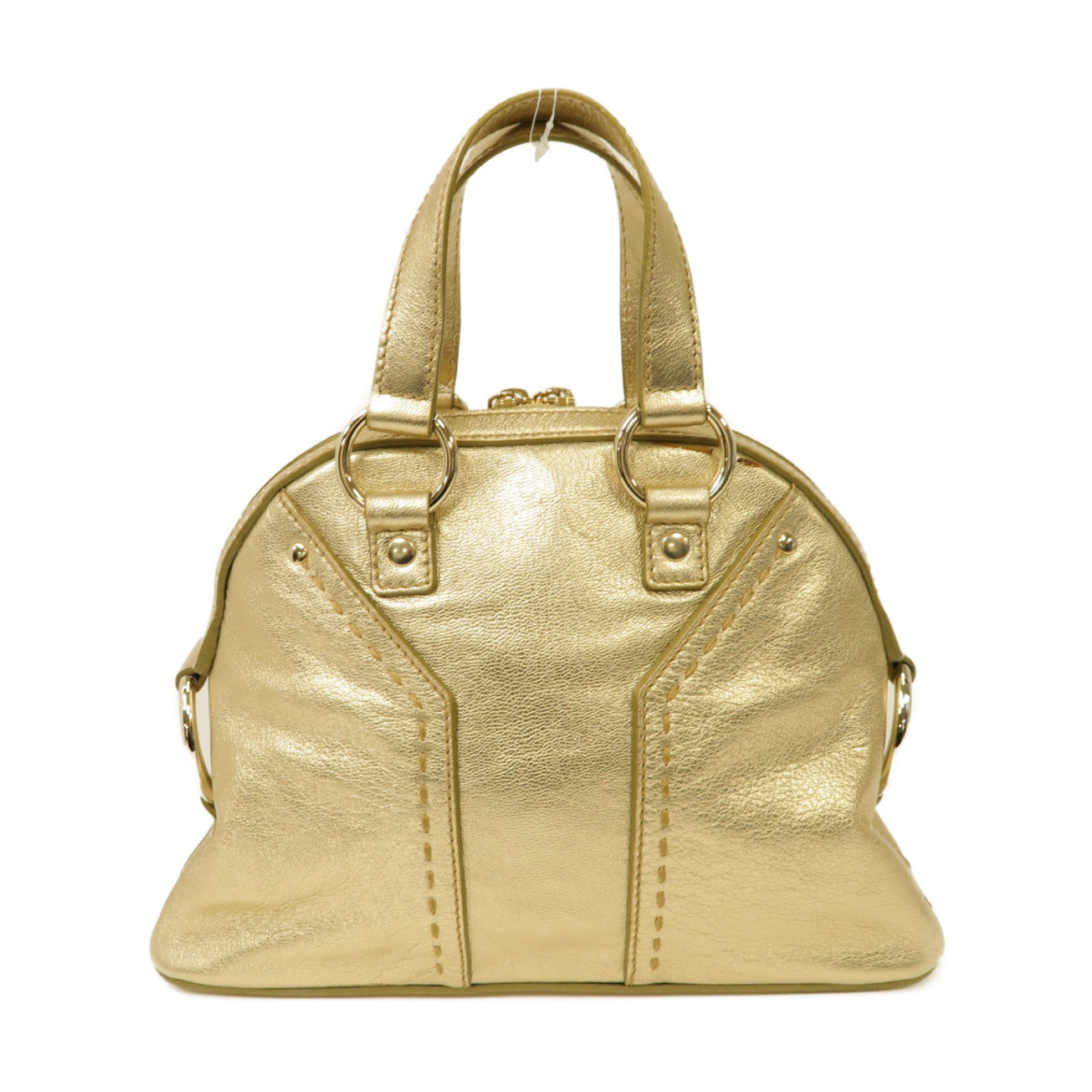 SAINT LAURENT 牛皮皮革Hand Bag金扣手提袋金色