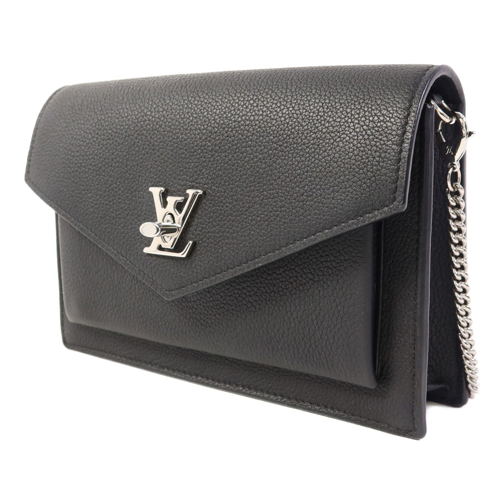 LOUIS VUITTON 牛皮皮革Mylockme銀扣鏈帶肩背袋