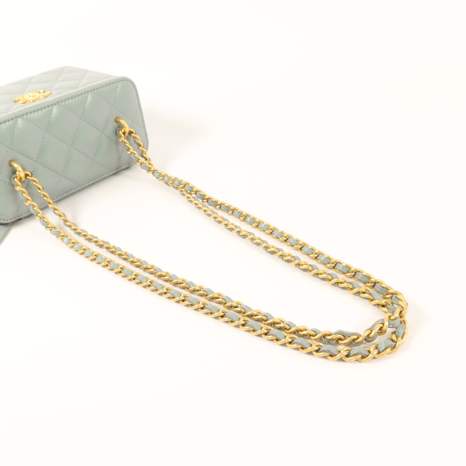 CHANEL 羊皮皮革25C Top Handle Vanity Case鏈帶肩背袋