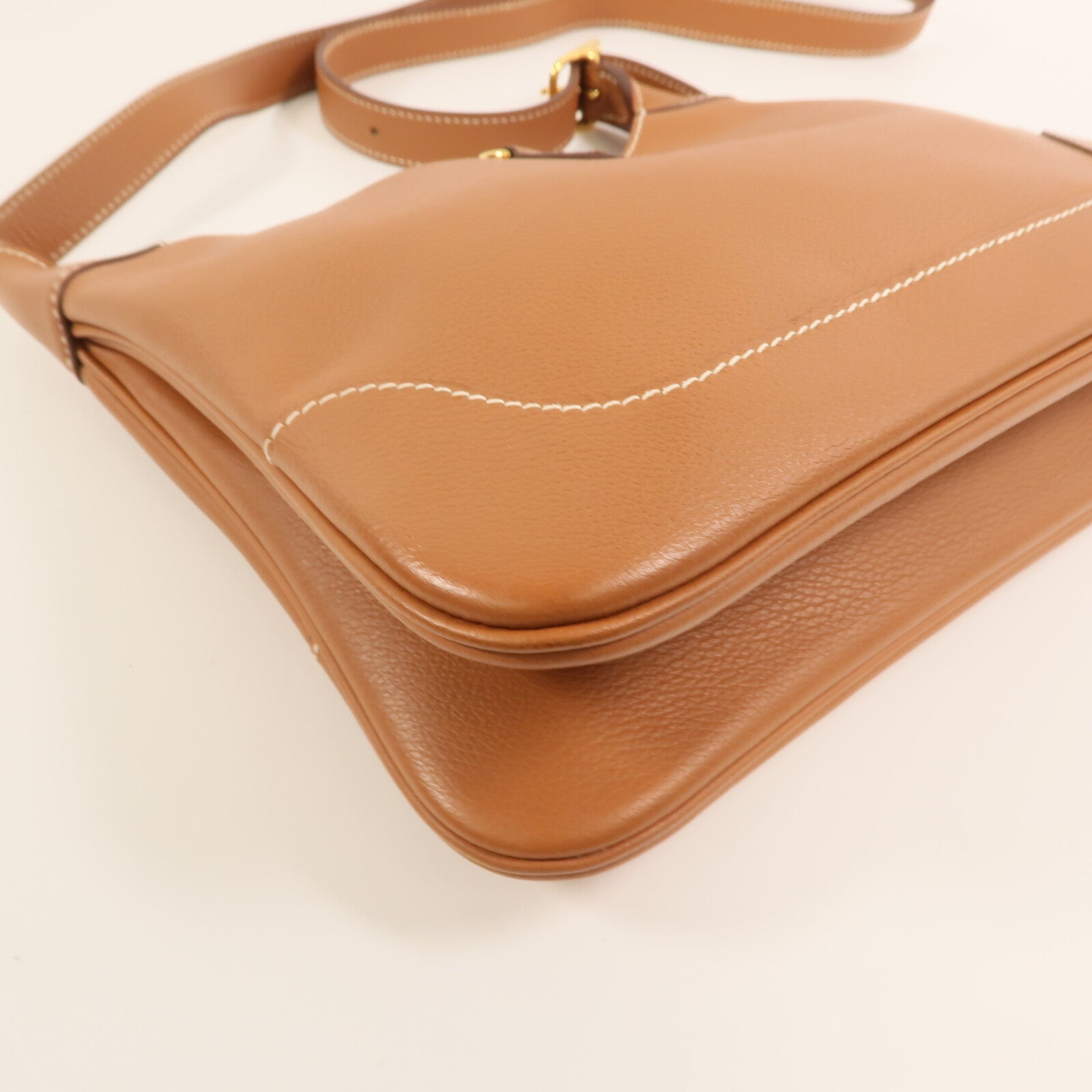 HERMES Evercolor皮革Trim Duo 24金扣肩背袋Gold