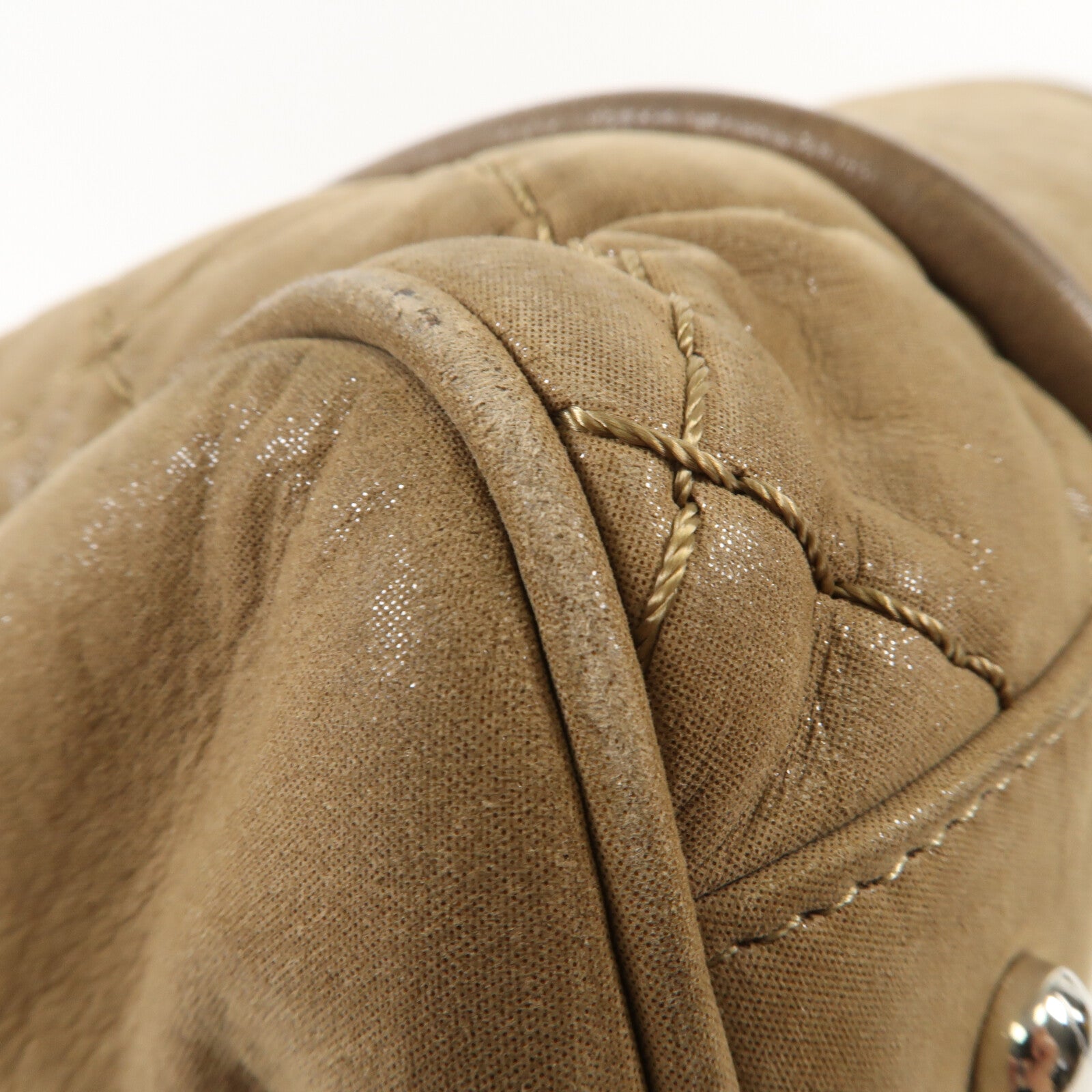 CHANEL 牛皮皮革Chain Shoulder銀扣鏈帶手挽肩背兩用袋