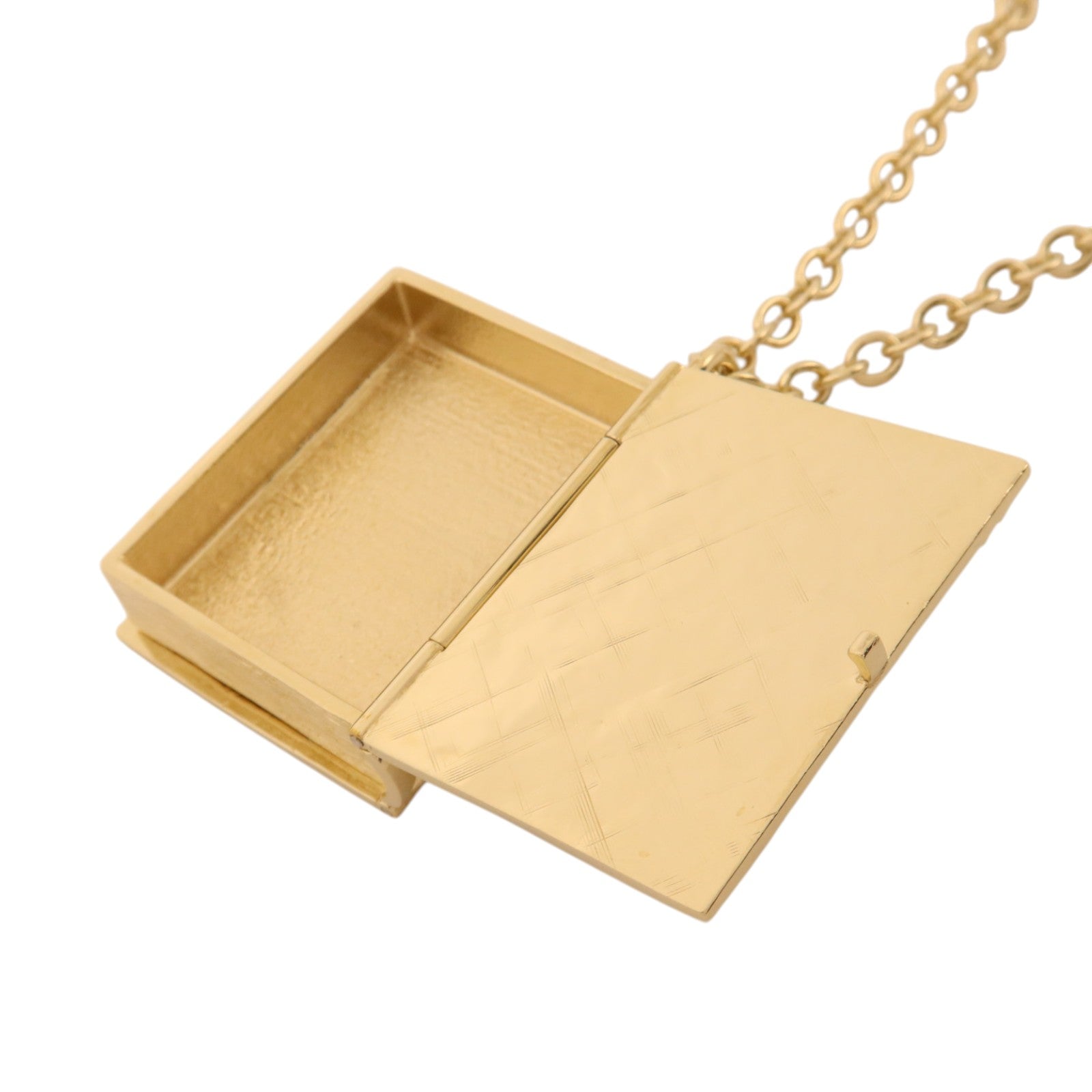 CHANEL 金屬Lion Book Locket Pendant Necklace金扣項鏈
