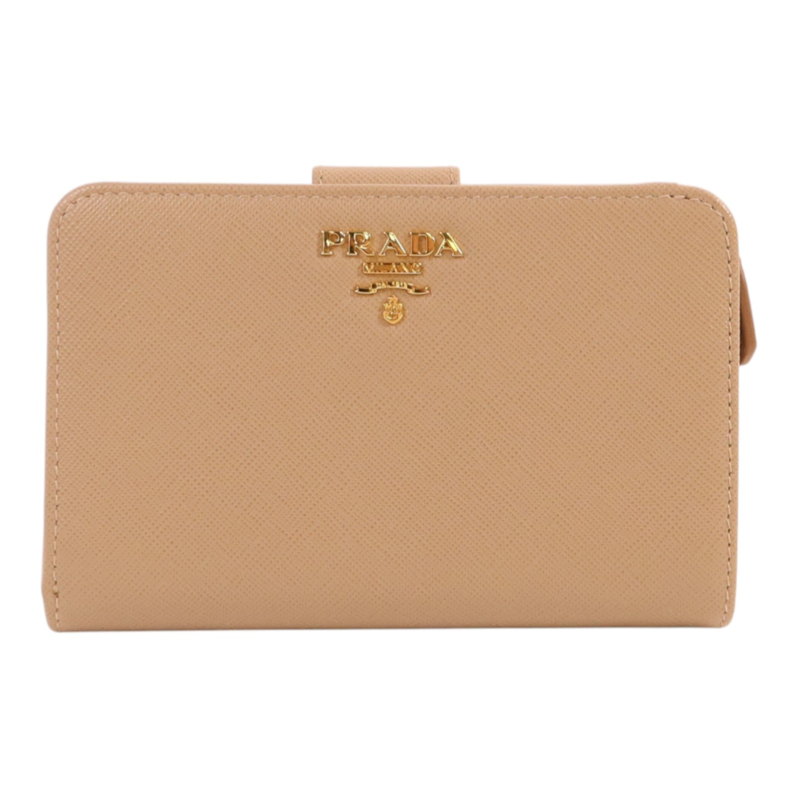 PRADA 【激減優惠】Saffiano皮革Wallet金扣錢包