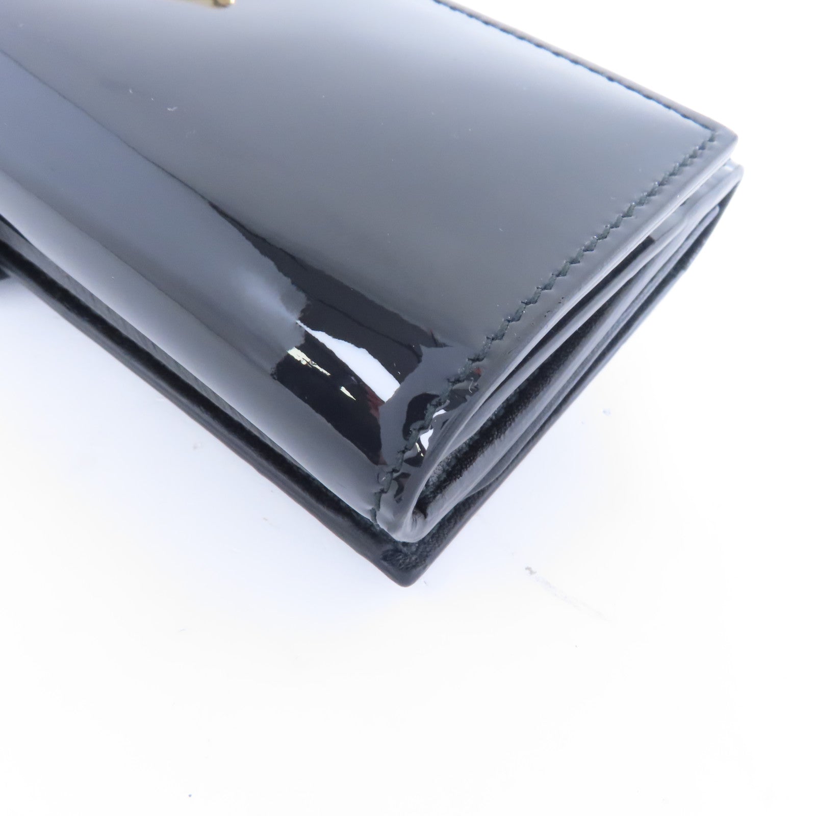 Alexander McQueen 漆皮皮革Skull Long Wallet金扣長錢包黑色