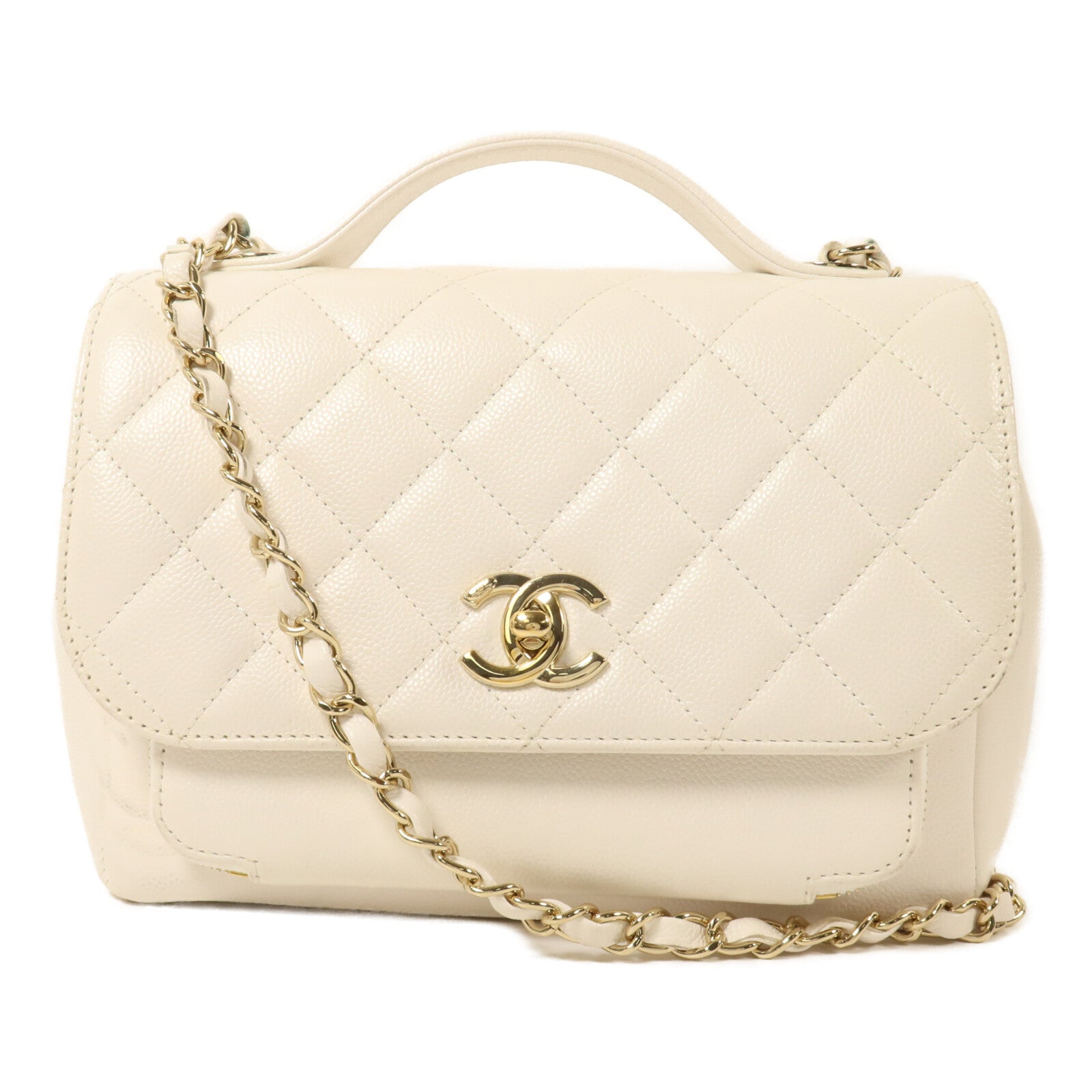 CHANEL 牛皮皮革Business Affinity鏈帶手挽肩背兩用袋