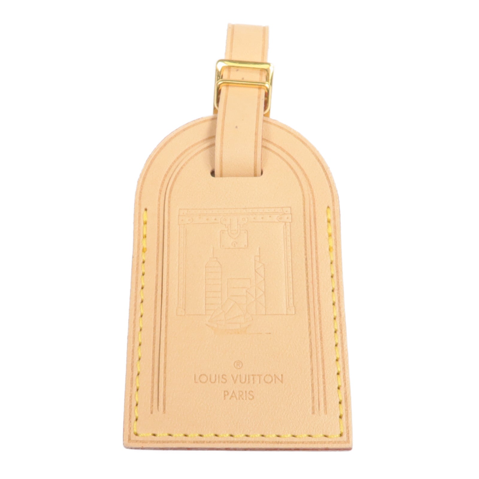 LOUIS VUITTON 牛皮皮革Luggage Tag金扣掛飾