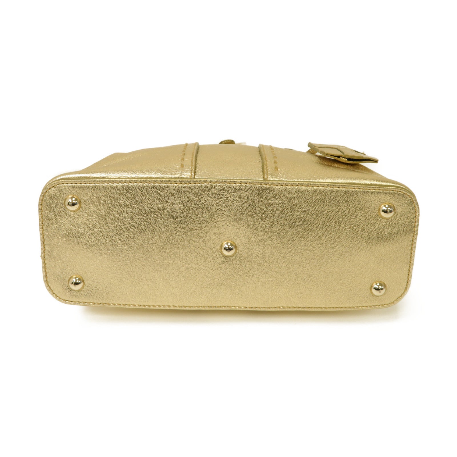 SAINT LAURENT 牛皮皮革Hand Bag金扣手提袋金色
